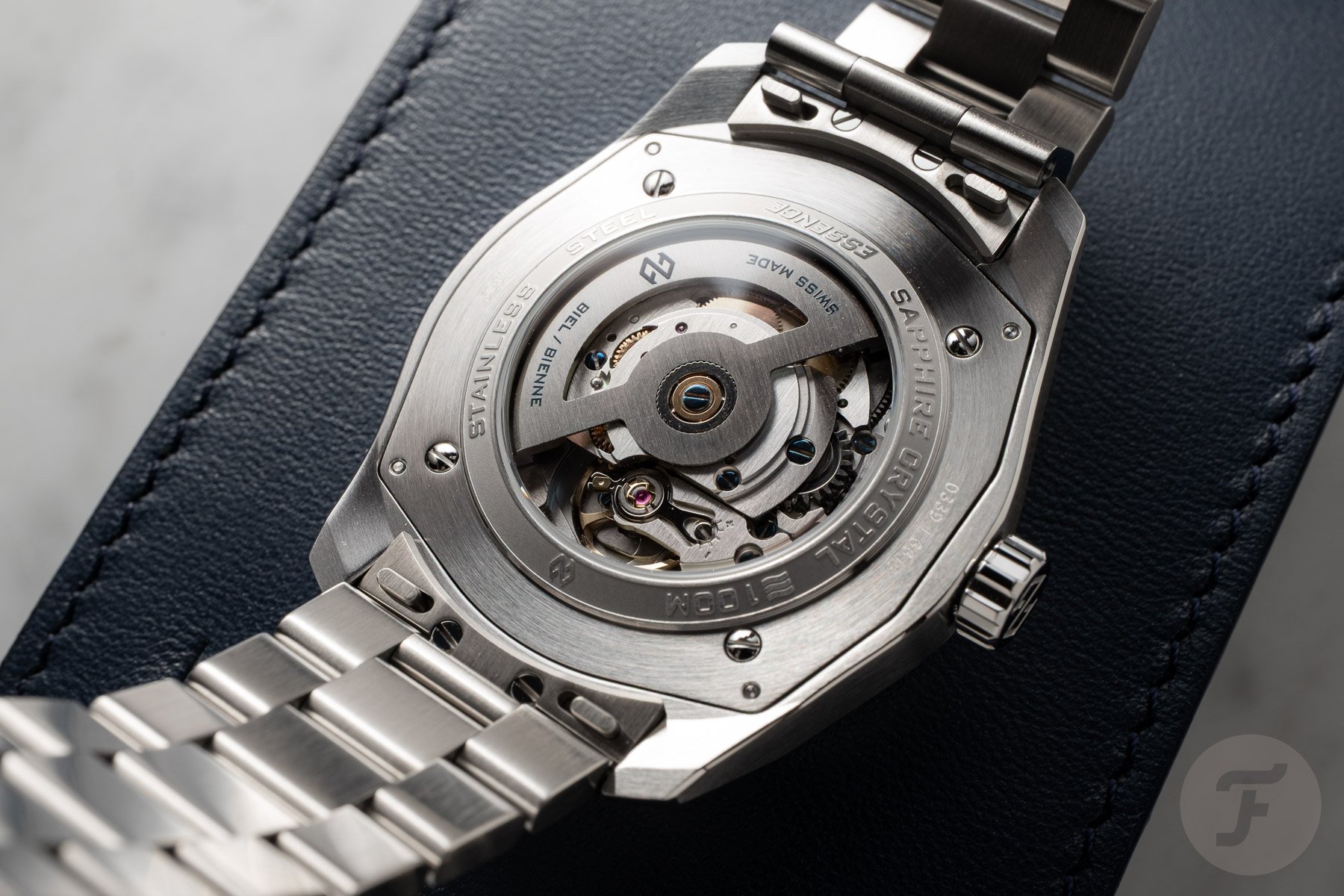 case back and movement of the updated Formex Essence Automatic COSC 39mm