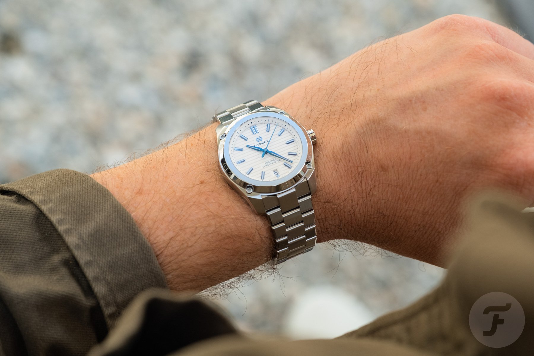 Formex Essence Automatic COSC 39mm Alpine White on wrist
