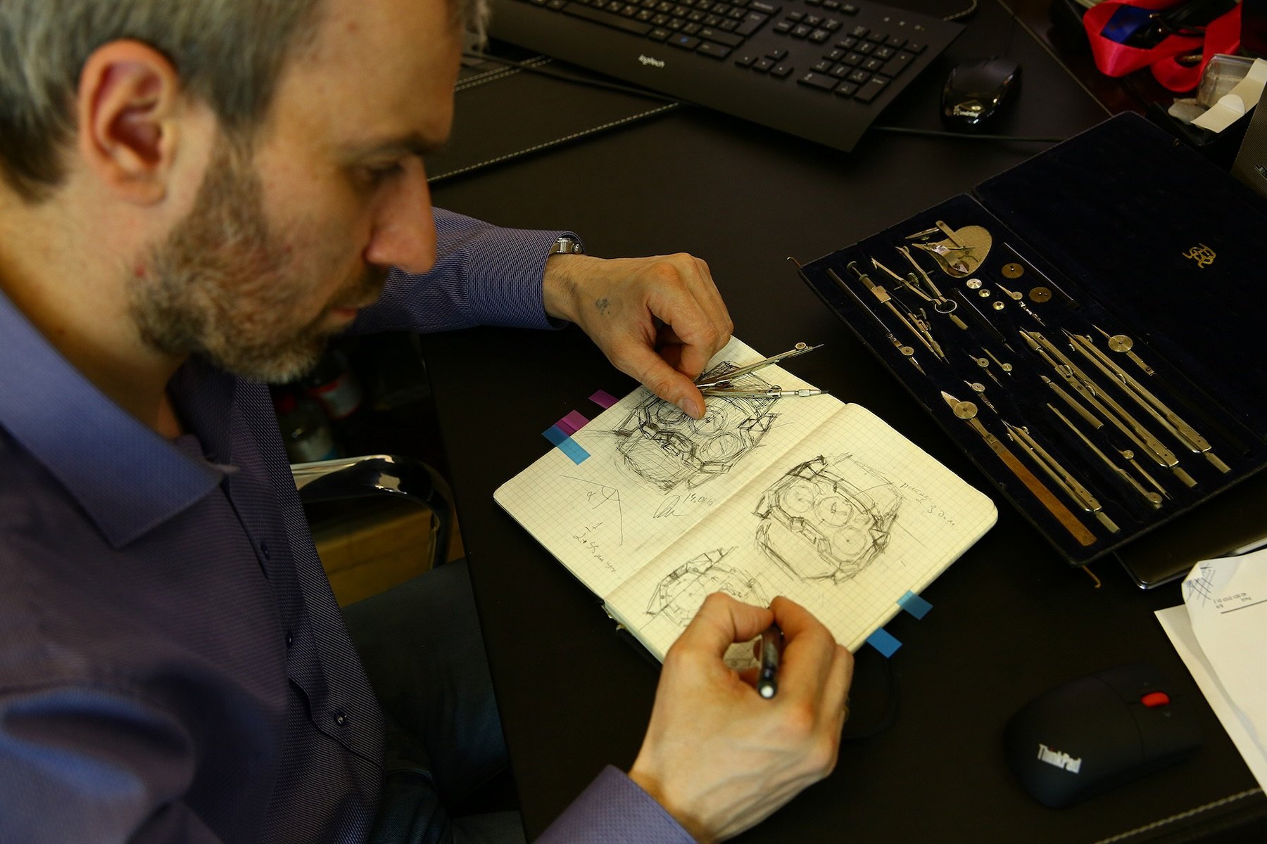 Konstantin Chaykin sketching the Mars Conquerer Mk1