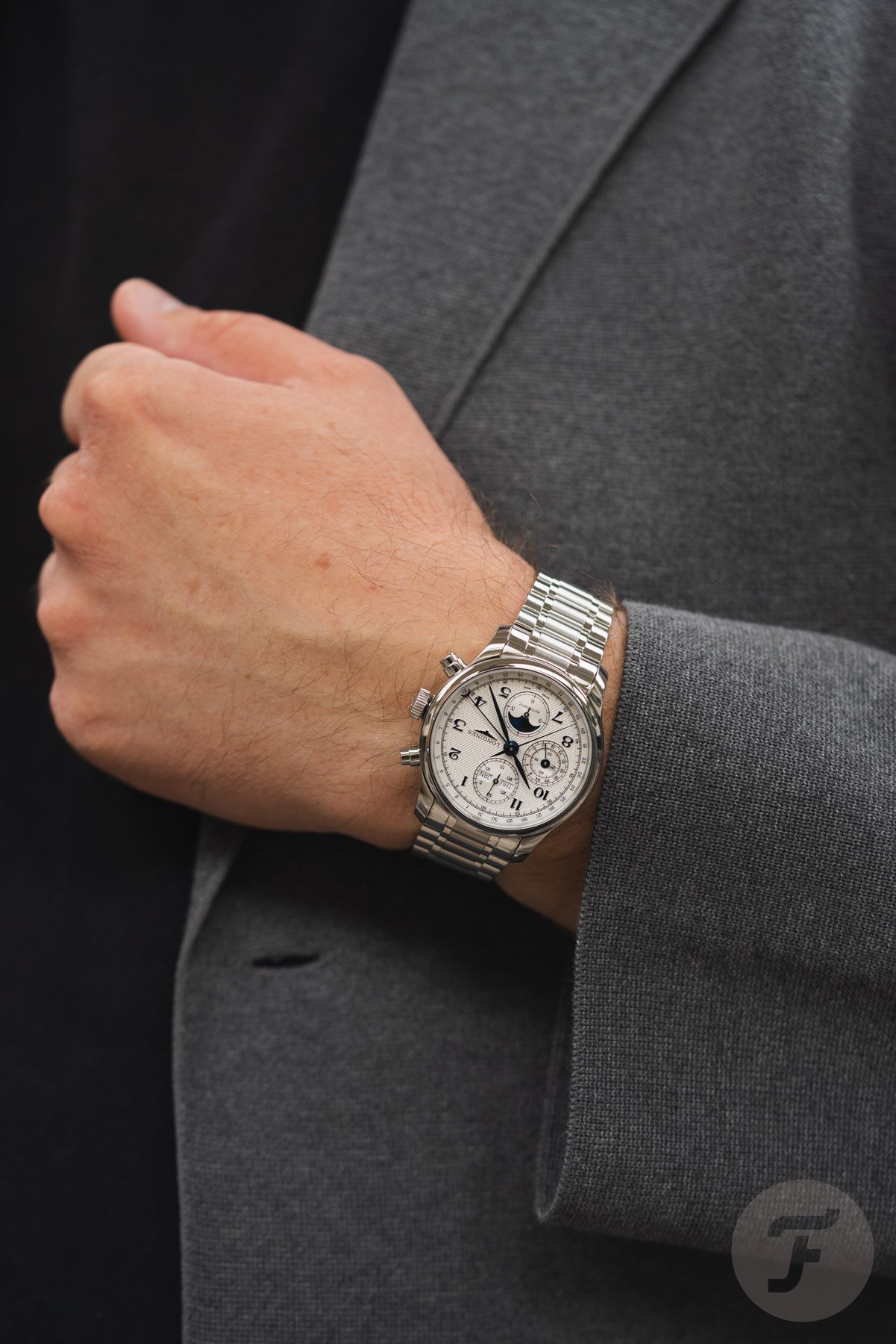 Longines Master Chrono Moonphase on wrist