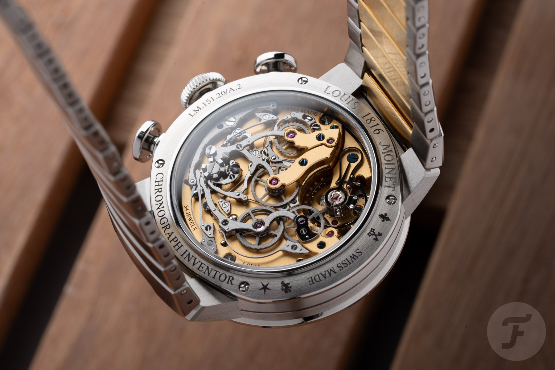 Movement inside the Louis Moinet’s original 1816 chronograph
