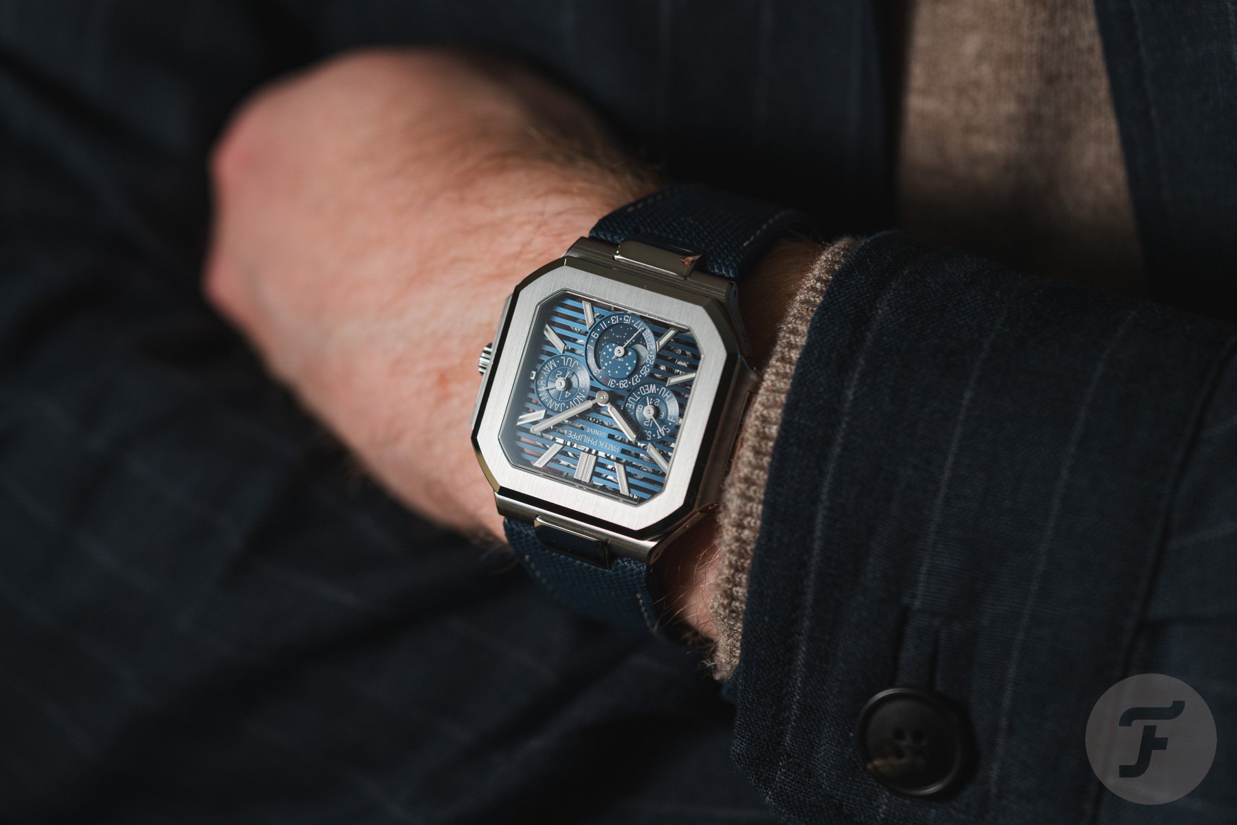 Patek Philippe Cubitus Perpetual Calendar Skeleton on the wrist