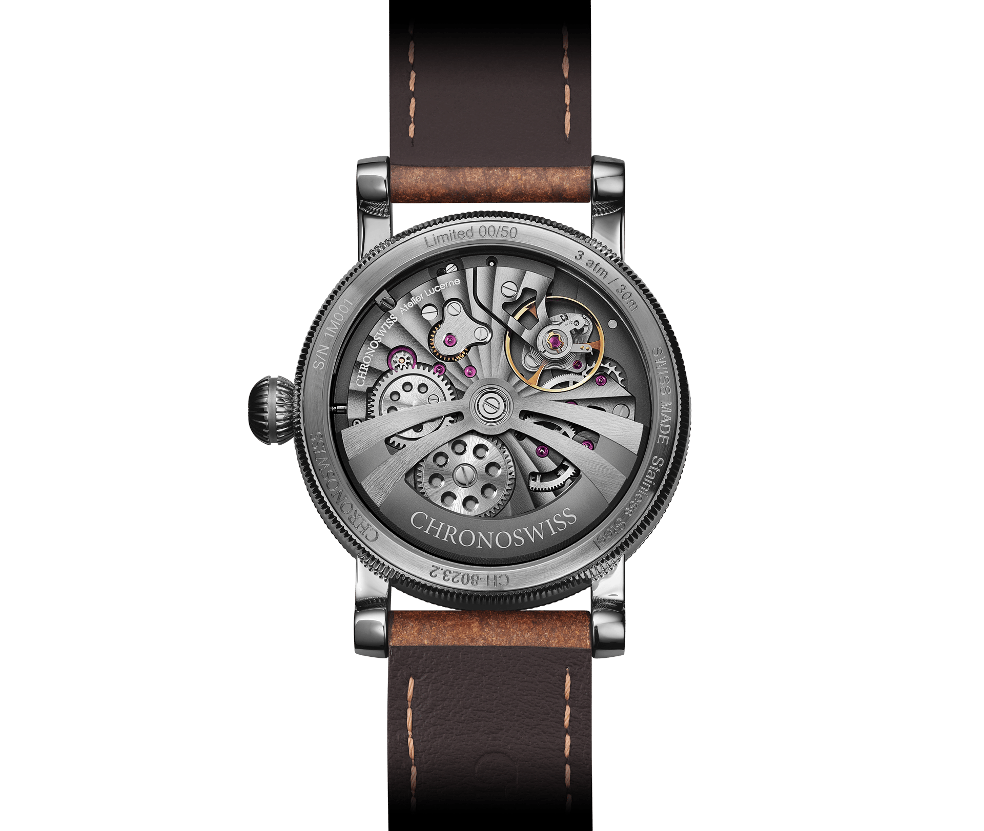 Chronoswiss Small Second Jasper case back and movement