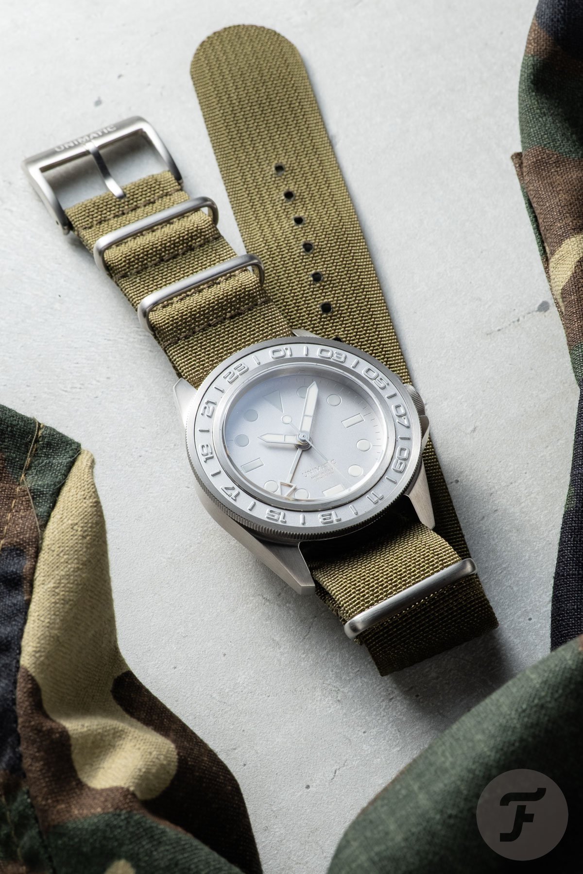 Unimatic Modello Uno GMT Impronte U1-GMT-AEG flat-lay