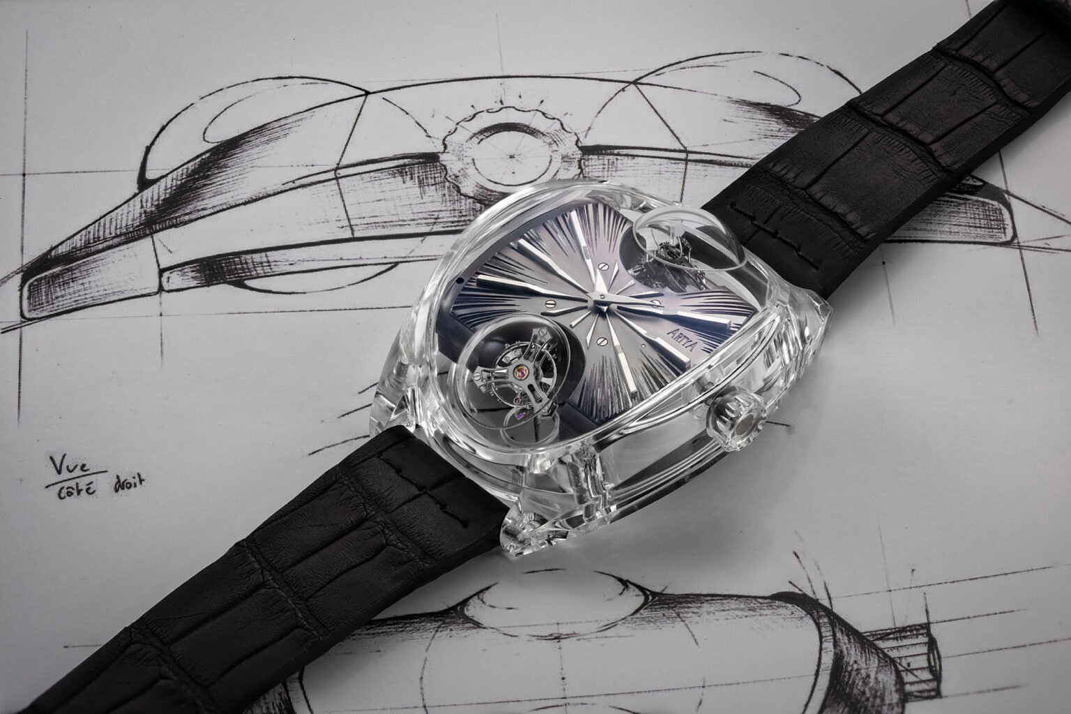 The fully sapphire ArtyA Genève Complexity Métiers d'Art