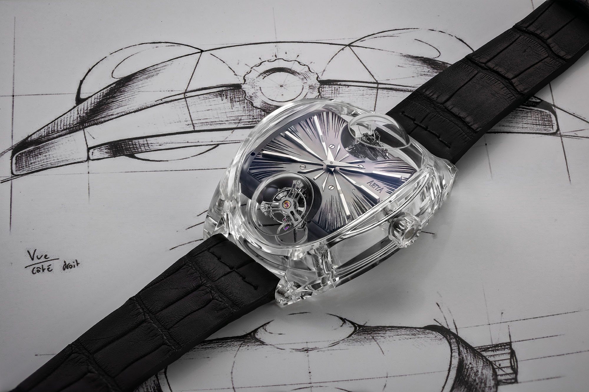 The fully sapphire ArtyA Genève Complexity Métiers d'Art