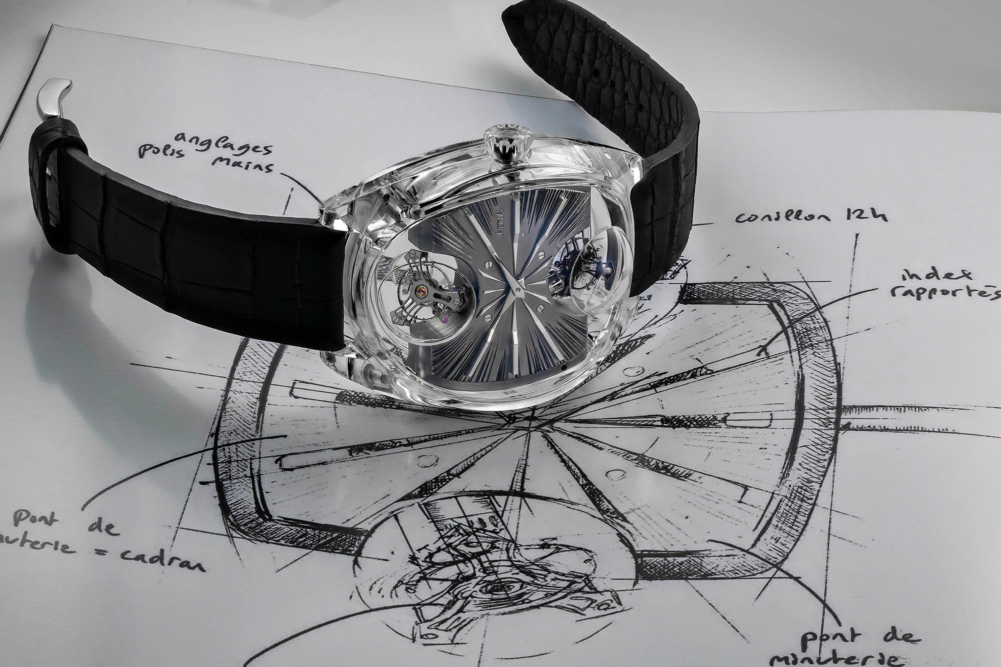 ArtyA Genève Complexity Métiers d'Art on its side