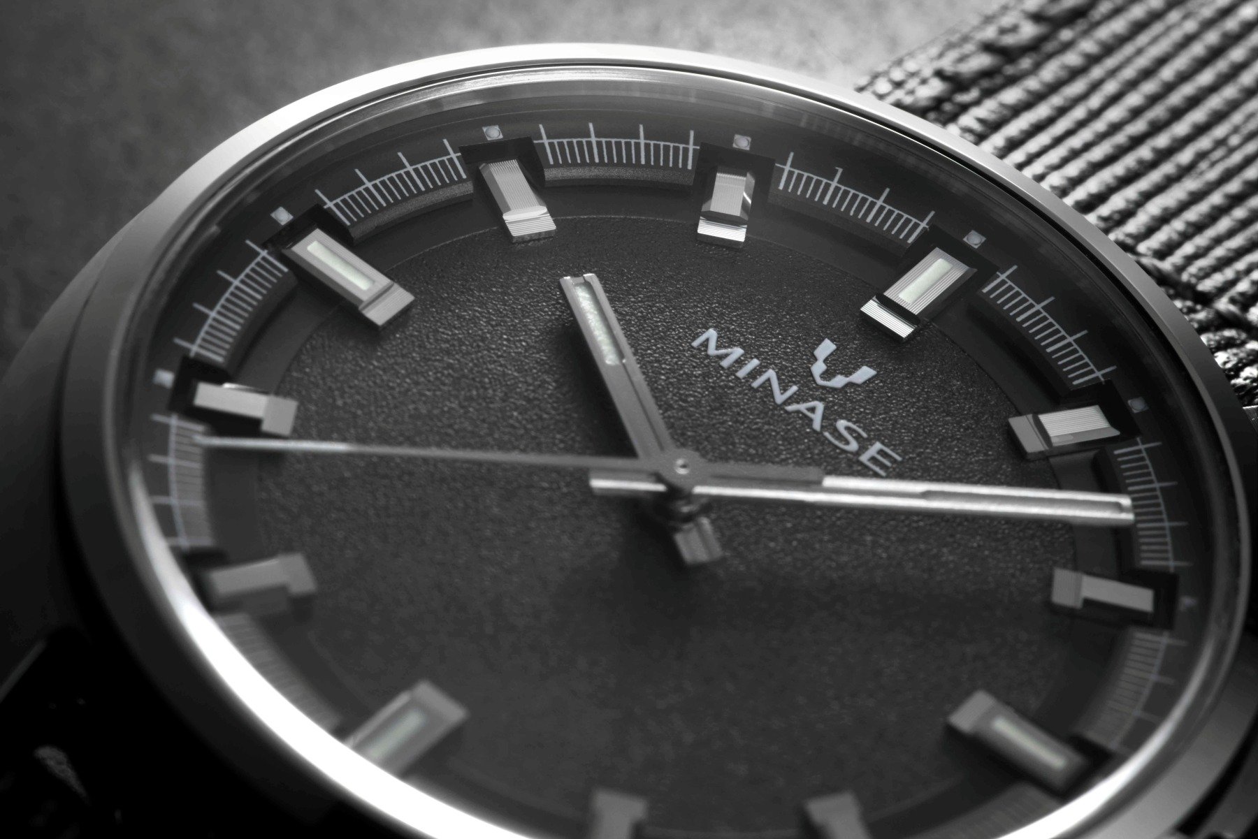The black dial of the new Minase Mastercraft J3