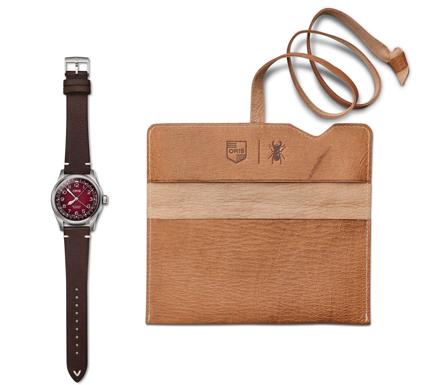 Oris × Cervo Volante Big Crown Pointer Date ref. 01 754 7785 4038-Set and leather pouch