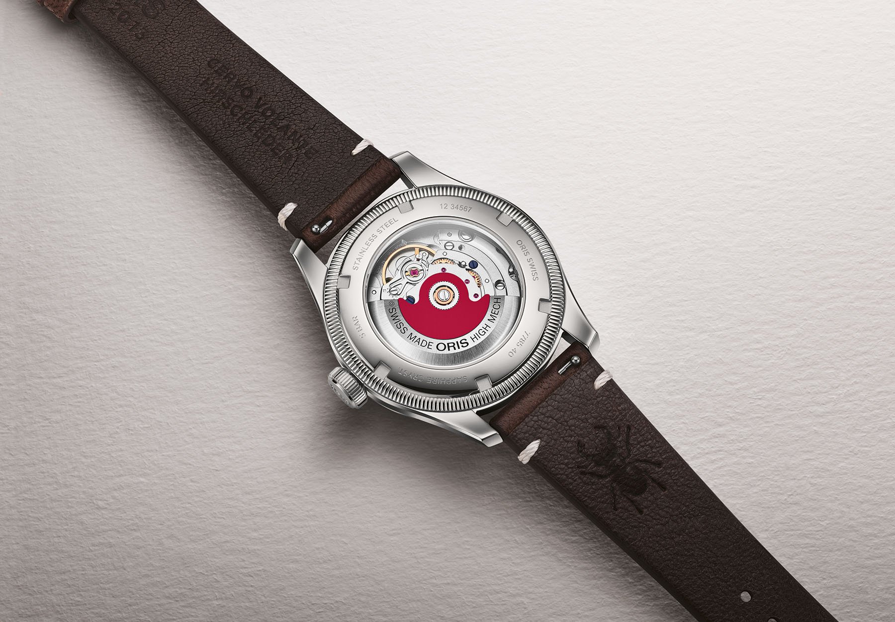 Oris × Cervo Volante Big Crown Pointer Date ref. 01 754 7785 4038-Set case back and movement