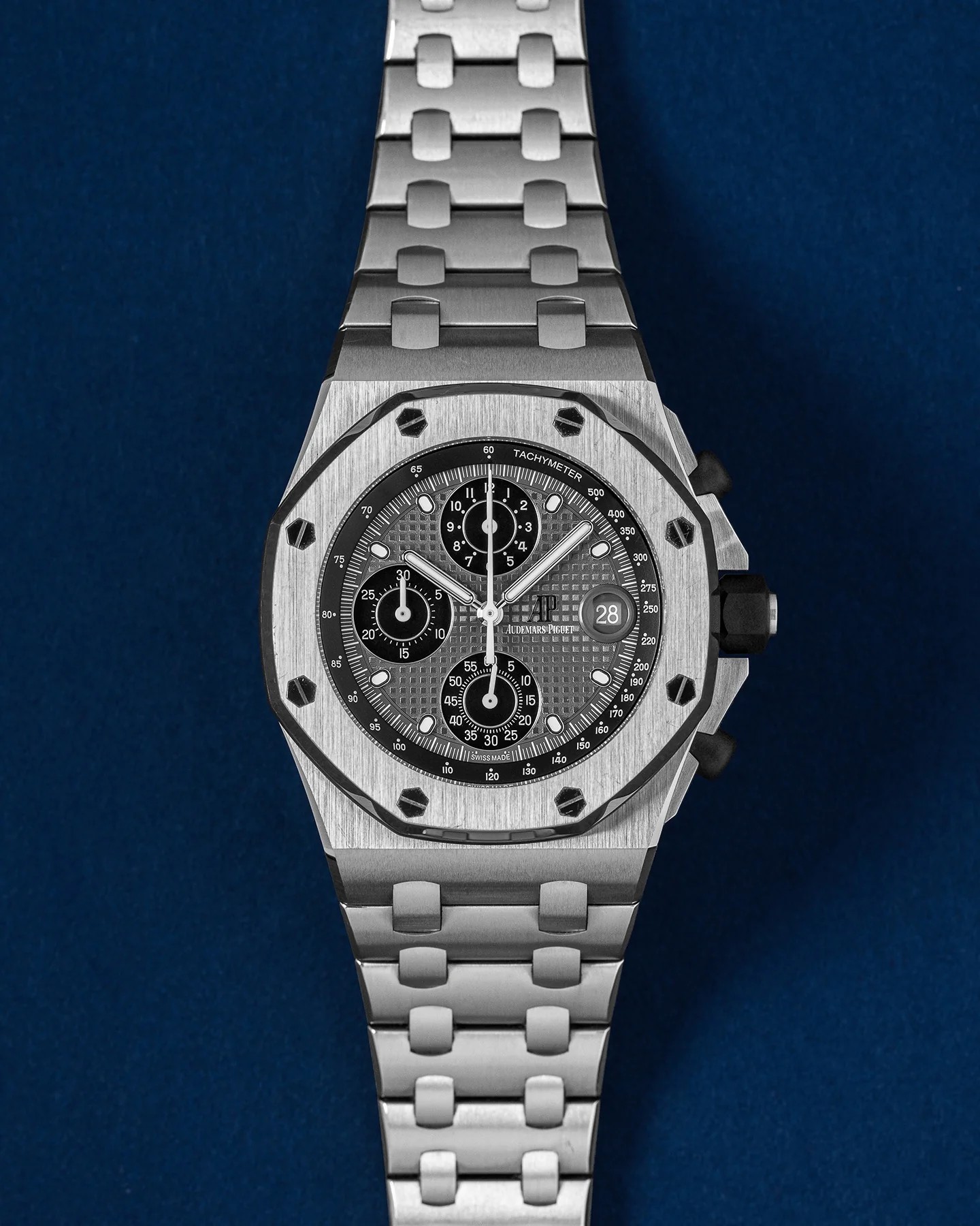 The current Roayal Oak Offshore Selfwinding Chronograph reference 26238TI