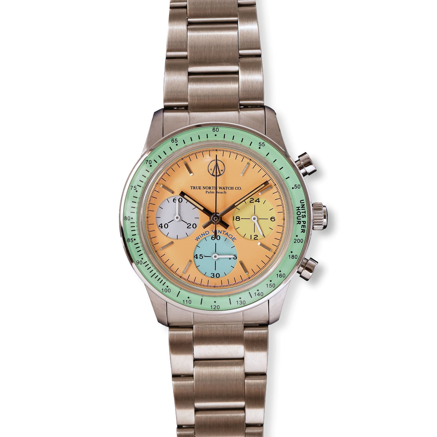 Wind Vintage × True North Vintage Rally Timer IV Dreamsicle head-on