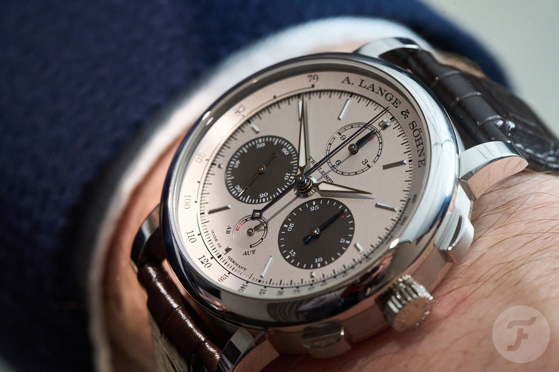 September 2026 releases — platinum A. Lange & Söhne Triple Split angled wrist shot