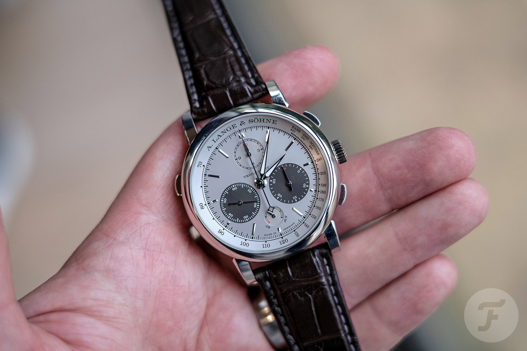 September 2026 releases — platinum A. Lange & Söhne Triple Split in hand