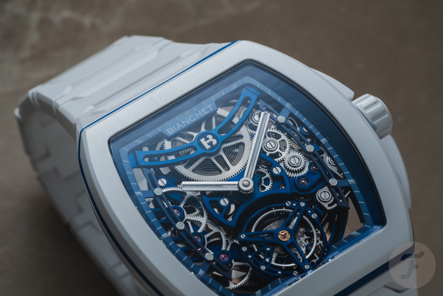 Bianchet Tonneau UltraFino Ceramic Skeleton White up close