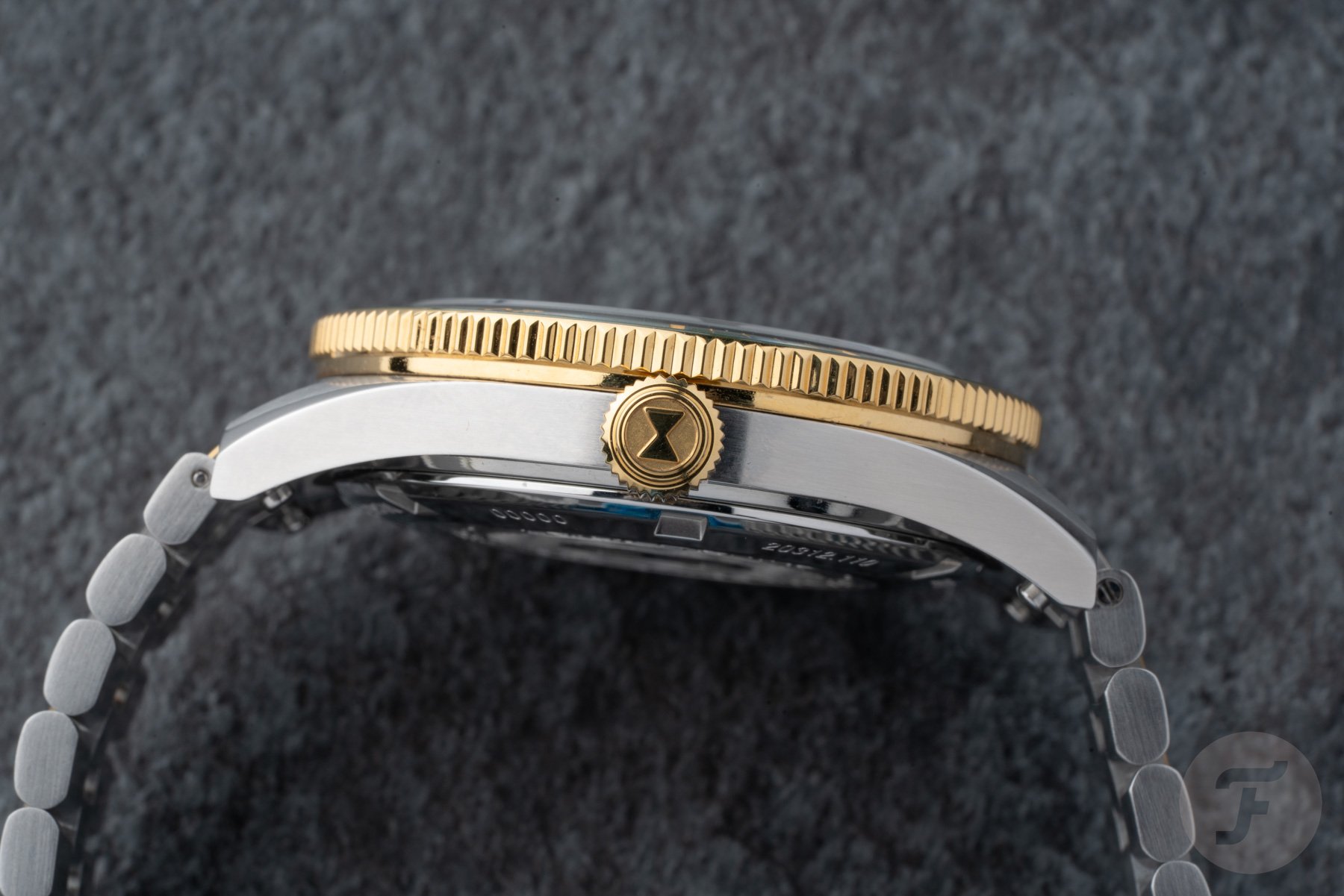 Crown of the Favre Leuba Deep Raider Day Date Two-Tone Edition