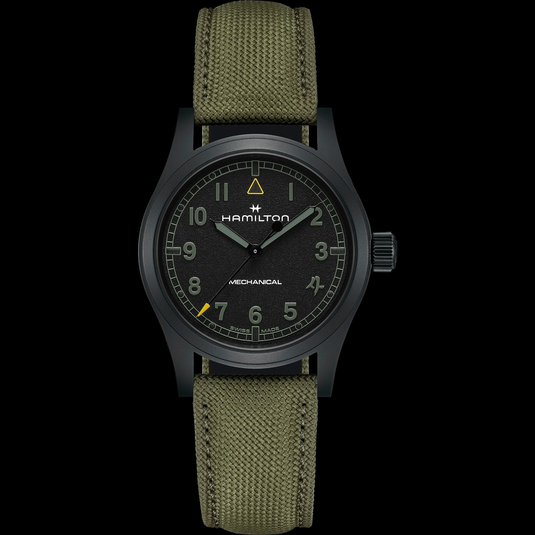 soldier shot of the Hamilton Khaki Field Mechanical 38mm for Call of Duty: Modern Warfare 4