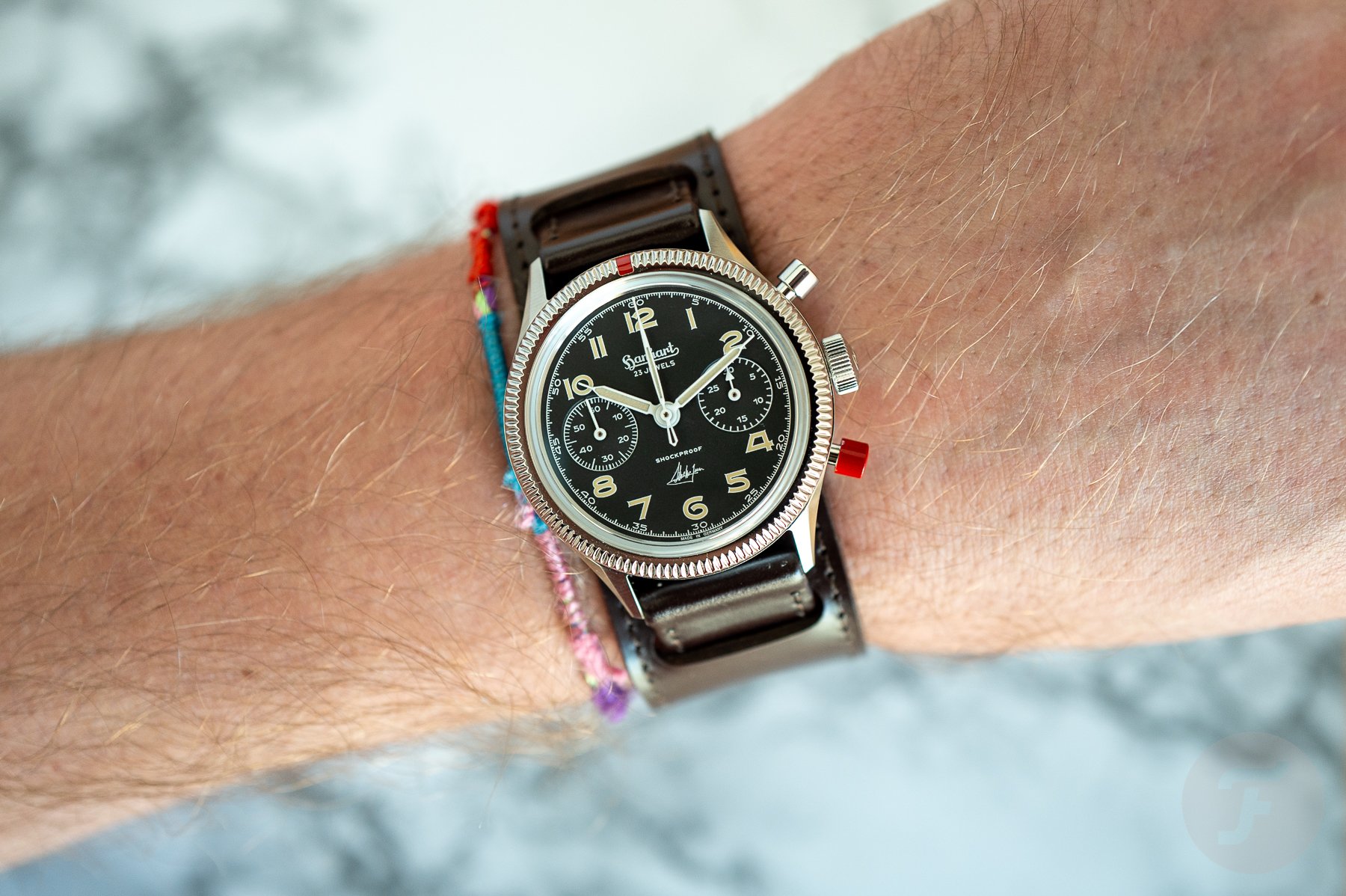 Hanhart 417 ES Steve McQueen Limited Edition No. 1 wrist shot