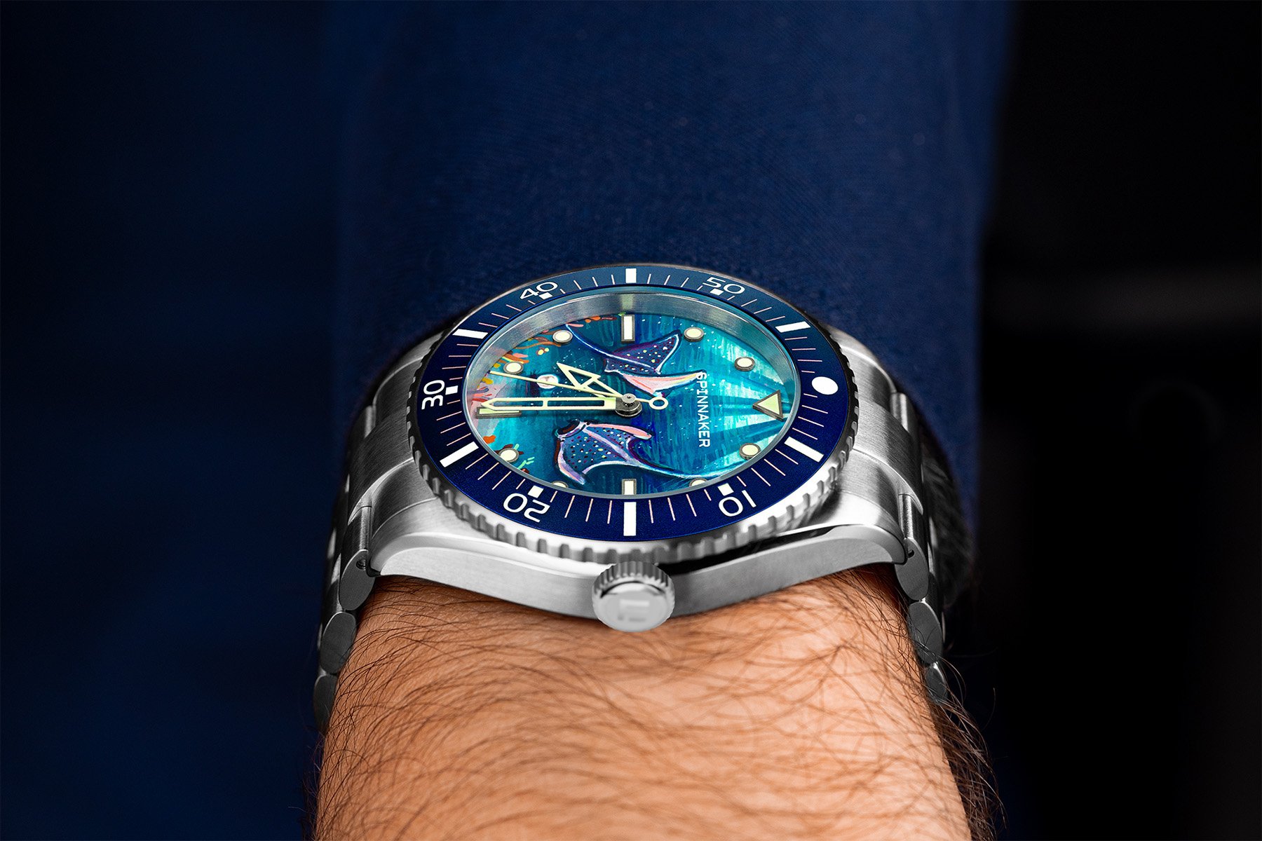 IFL Watches Spinnaker Spence Underwater Dancers on-wrist profile view