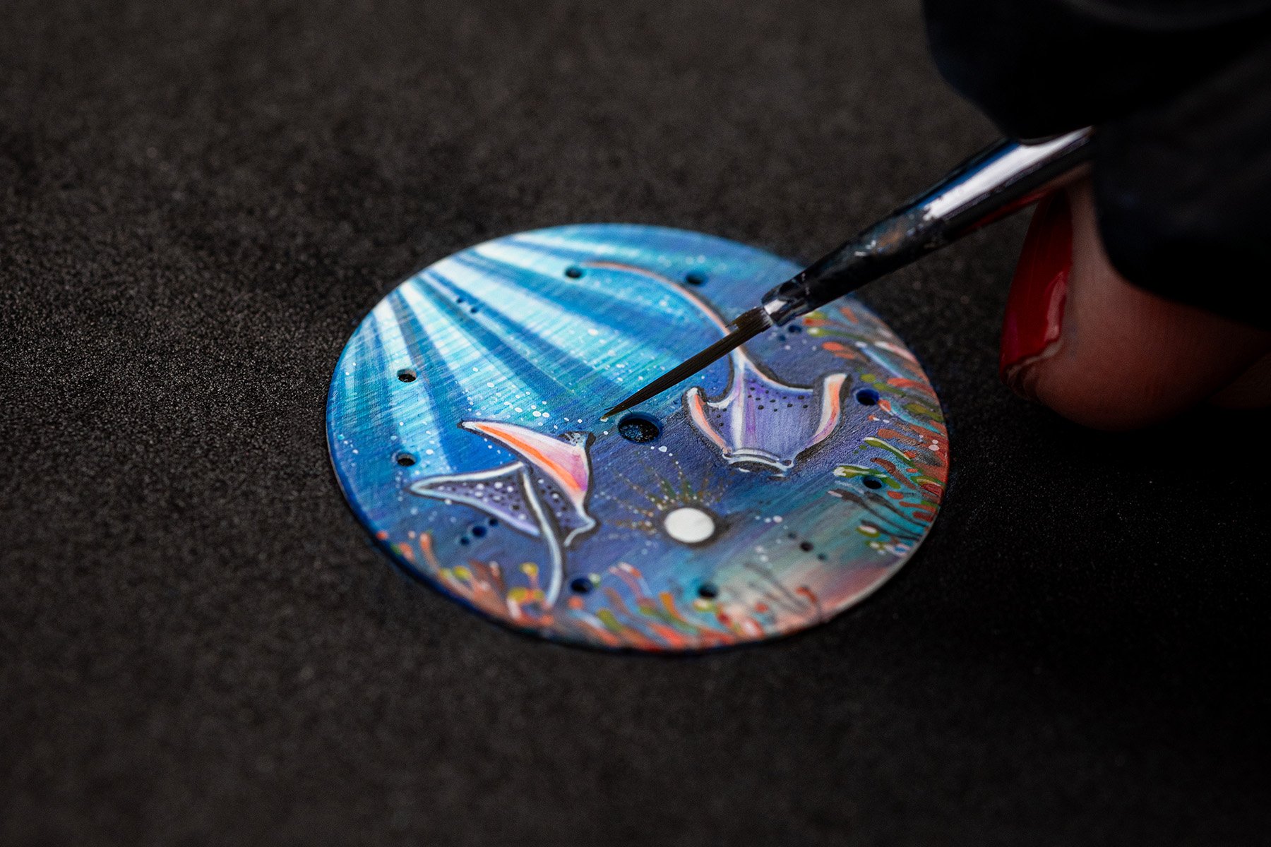 painting the IFL Watches Spinnaker Spence Underwater Dancers dial