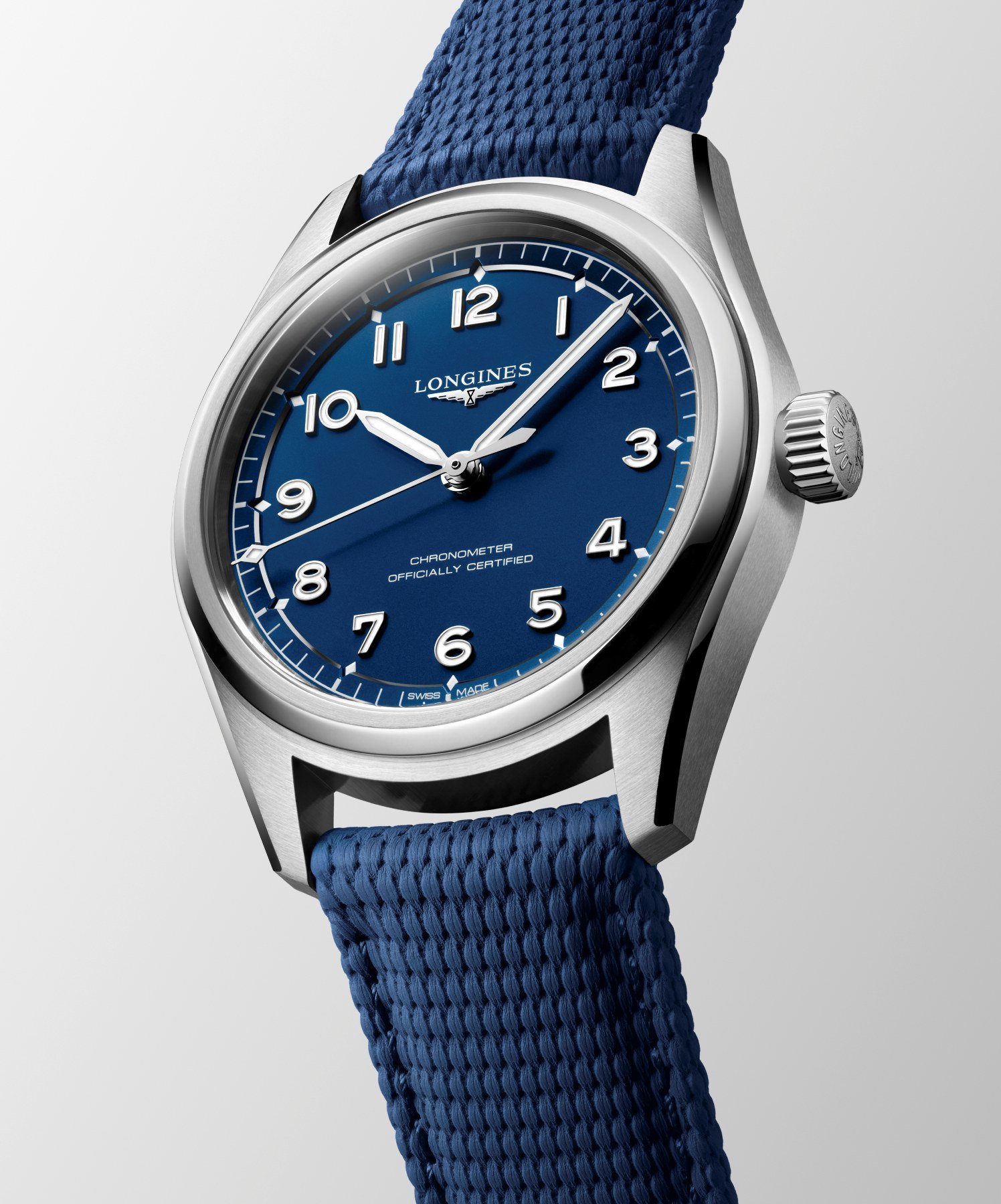 Longines Spirit Pilot L3.809.4.93.9 upright, tilted