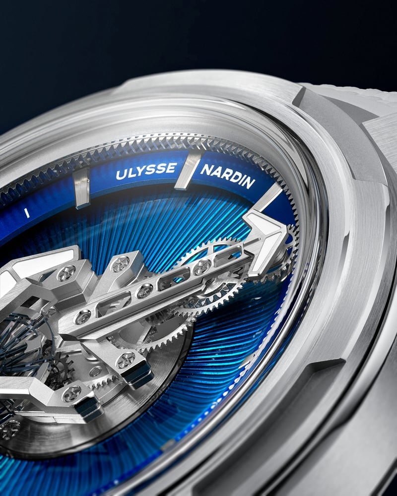 Ulysse Nardin Freak One Blue Enamel hour disc and minute pointer