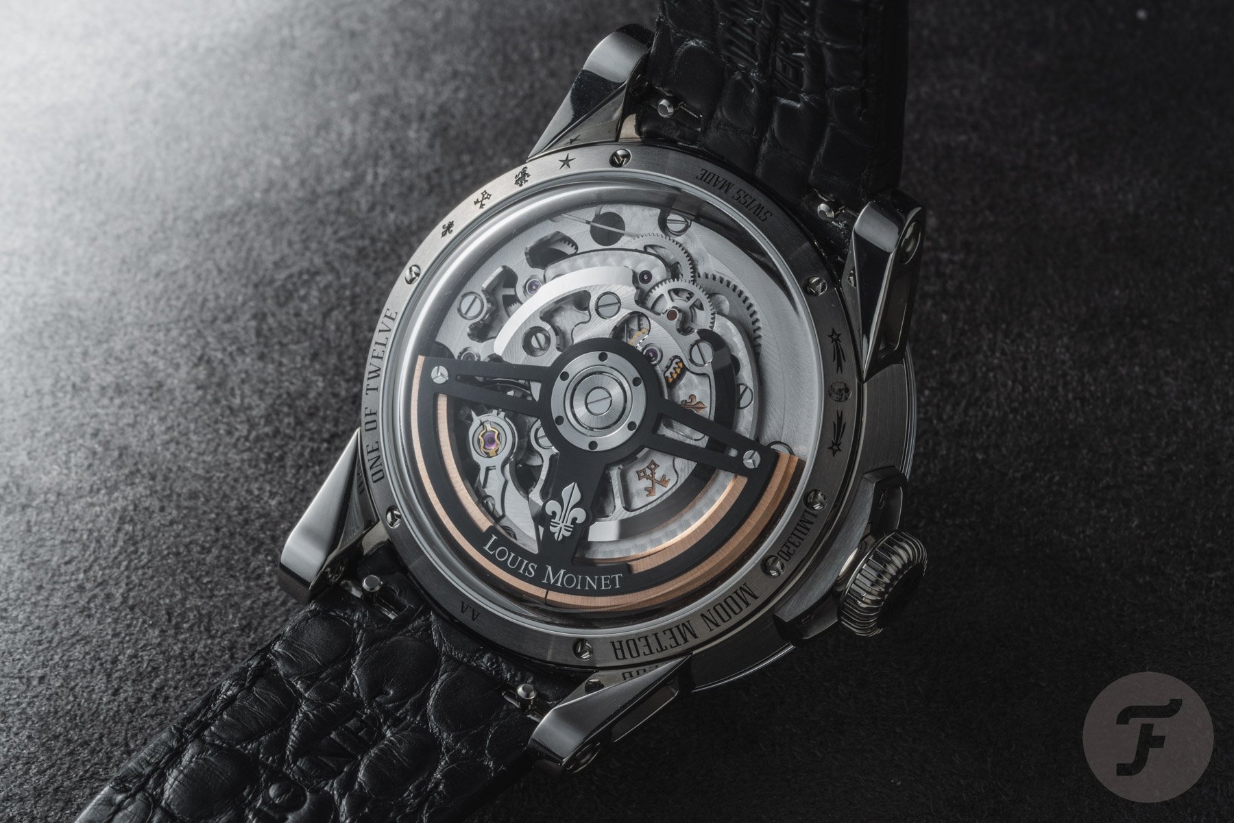 Louis Moinet Moon Meteor case back and movement
