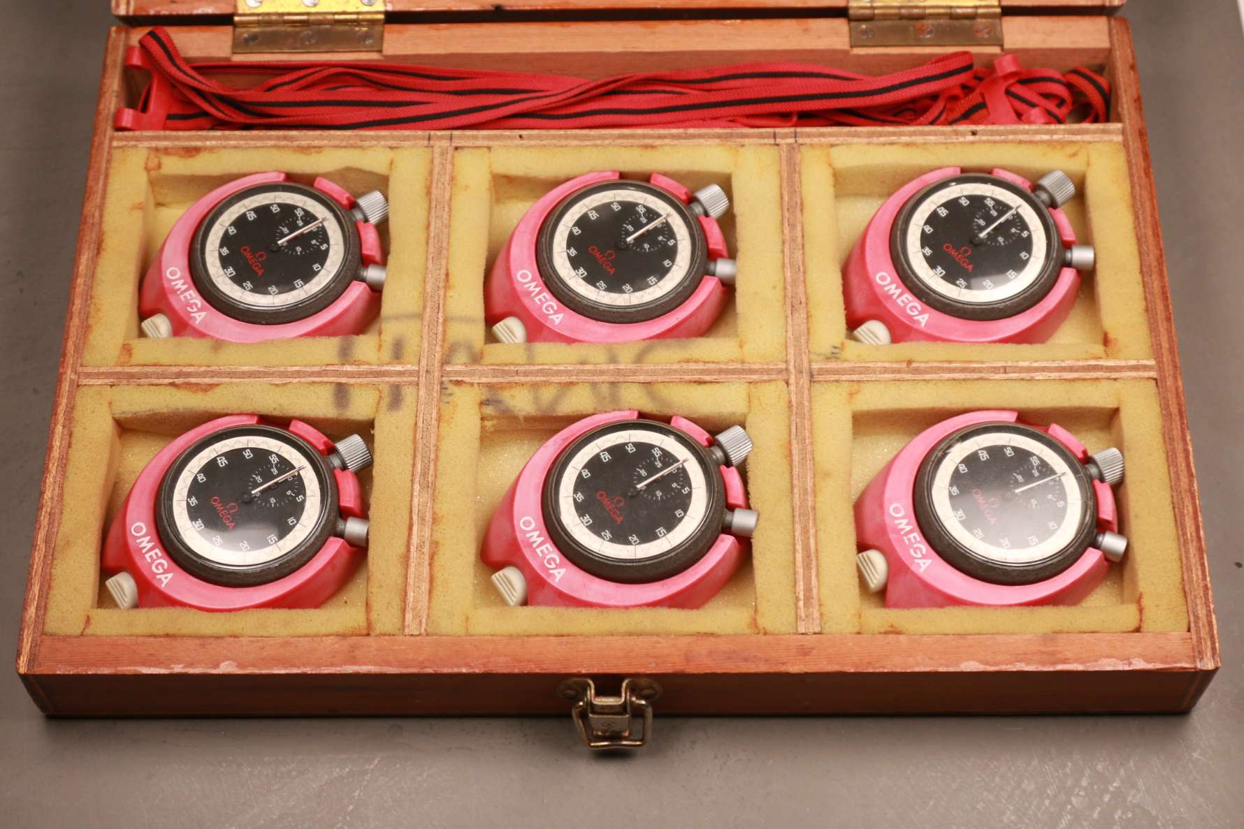 six Omega stopwatches from Levin Motor Racing Circuit