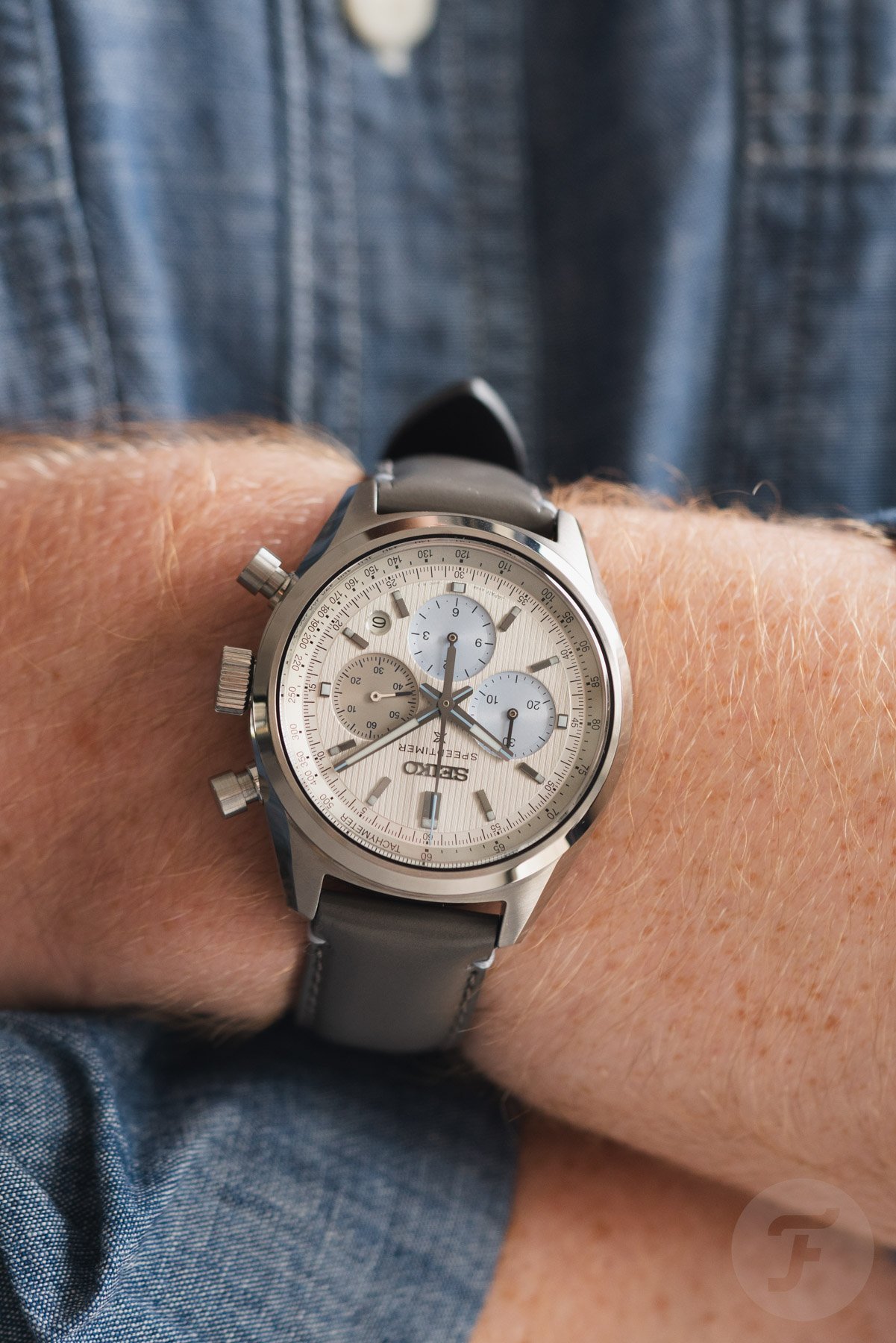Seiko Prospex Speedtimer Mechanical Chronograph HBD002 on wrist, arms crossed
