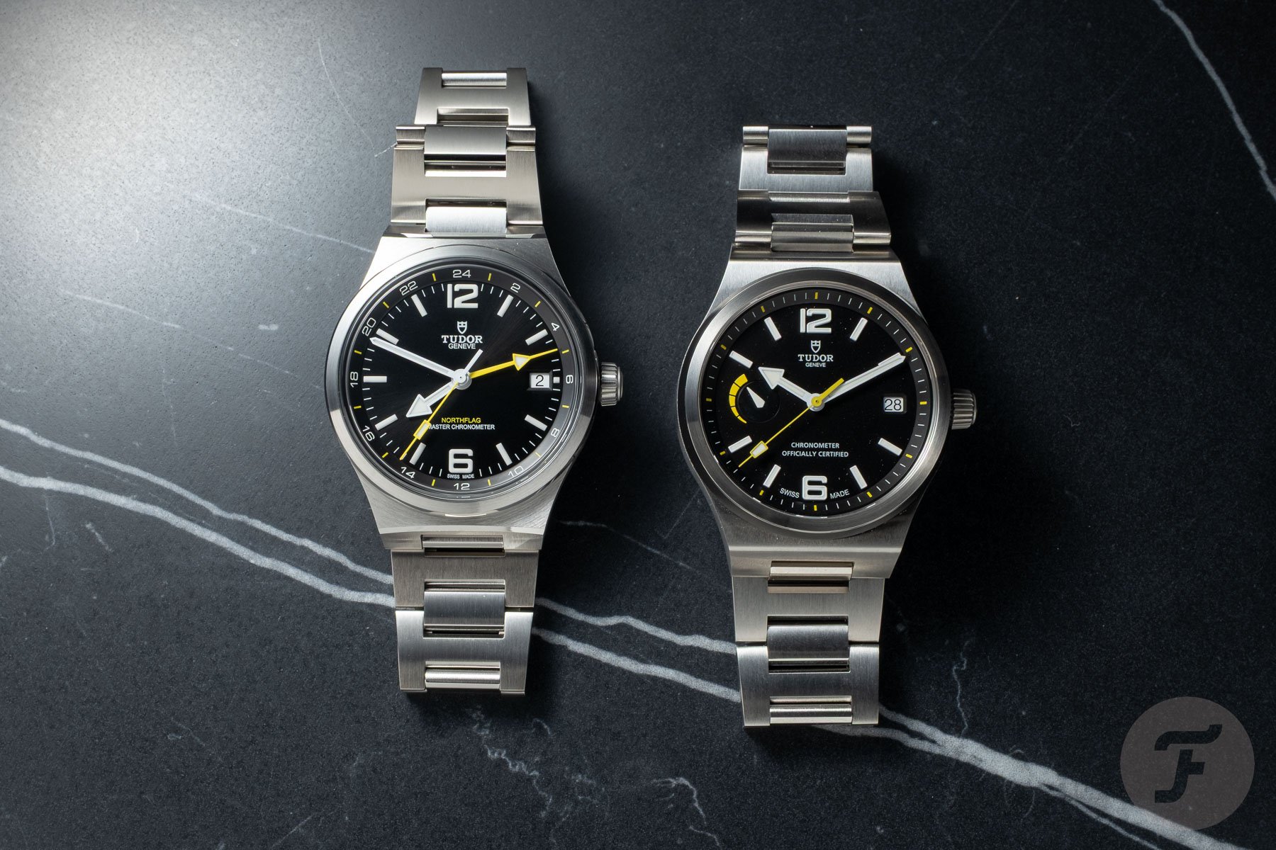 Tudor Northflag GMT next to previous model