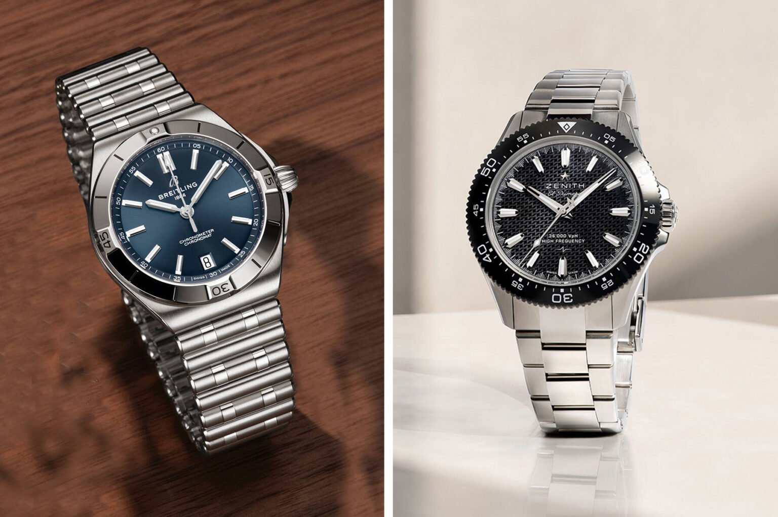 Zenith Chronomaster Solo Sport Vs. Breitling Chronomat Automatic B31 40 collage