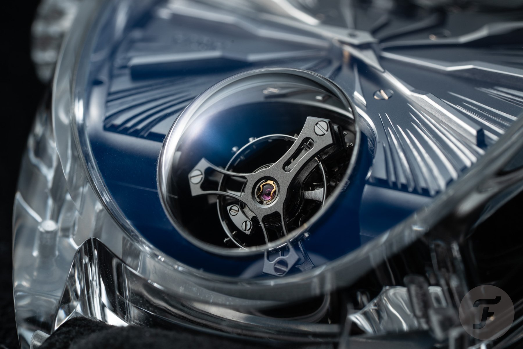 Close-up of ArtyA Genève Complexity Métiers d'Art tourbillon