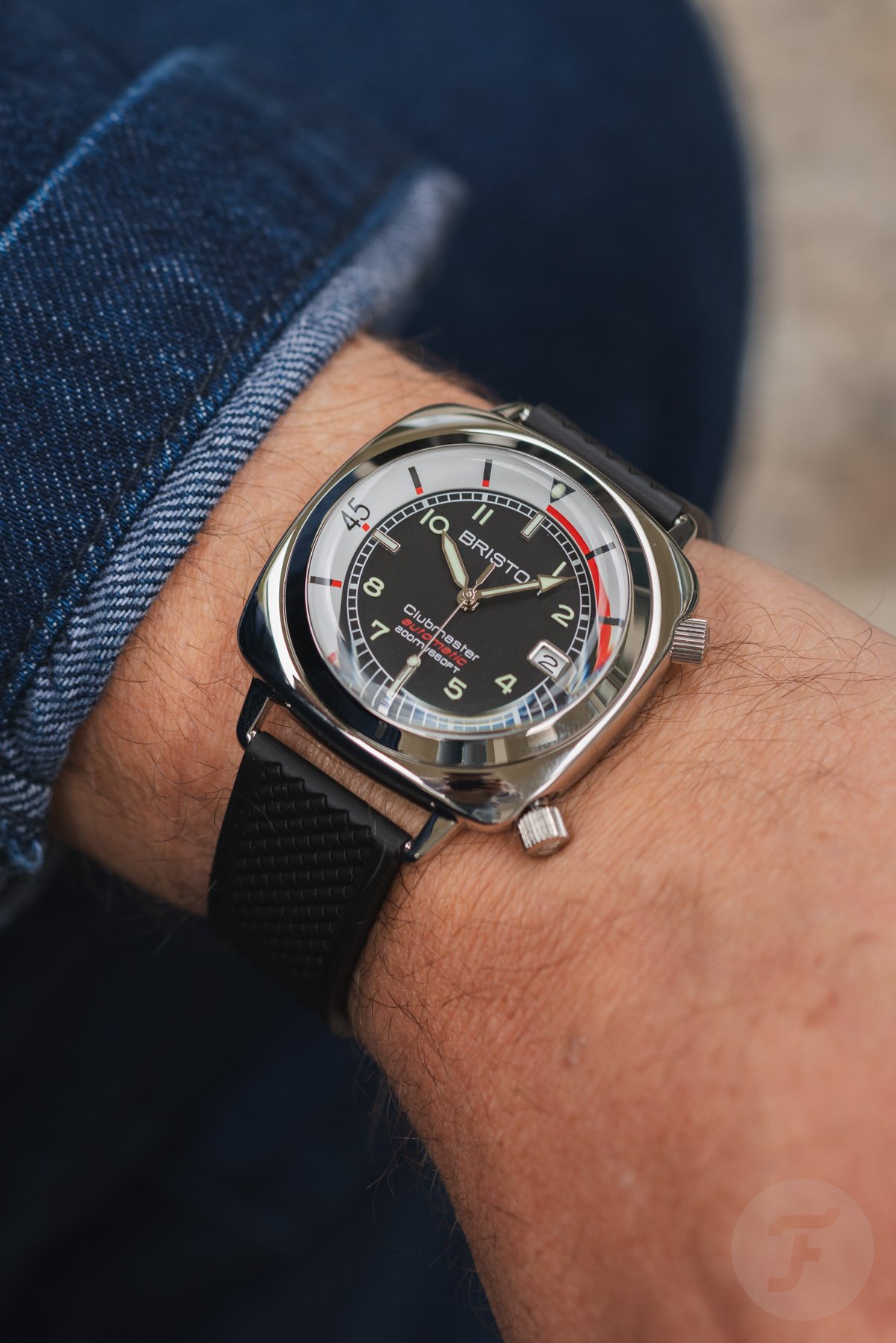 steel Briston Clubmaster Legend Compressor on wrist