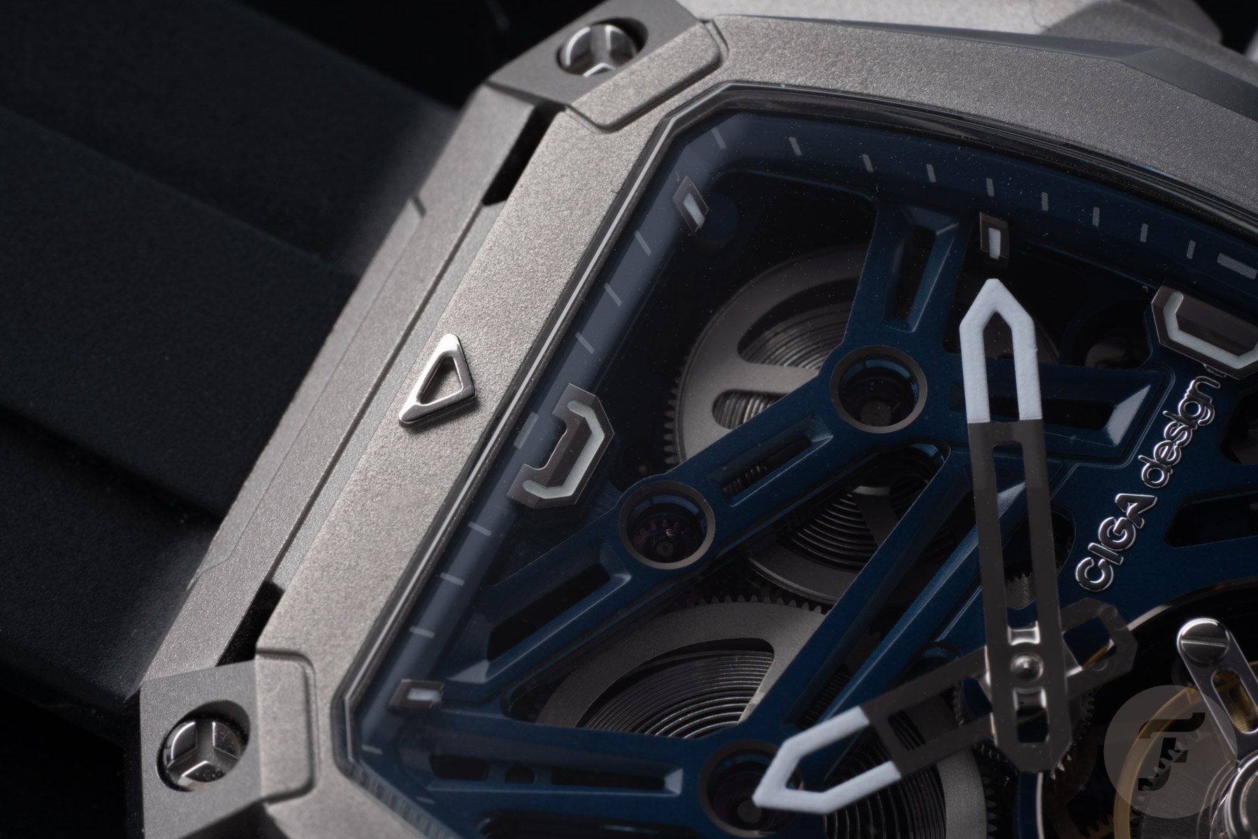 CIGA Design Hunter Tourbillon indexes and hands