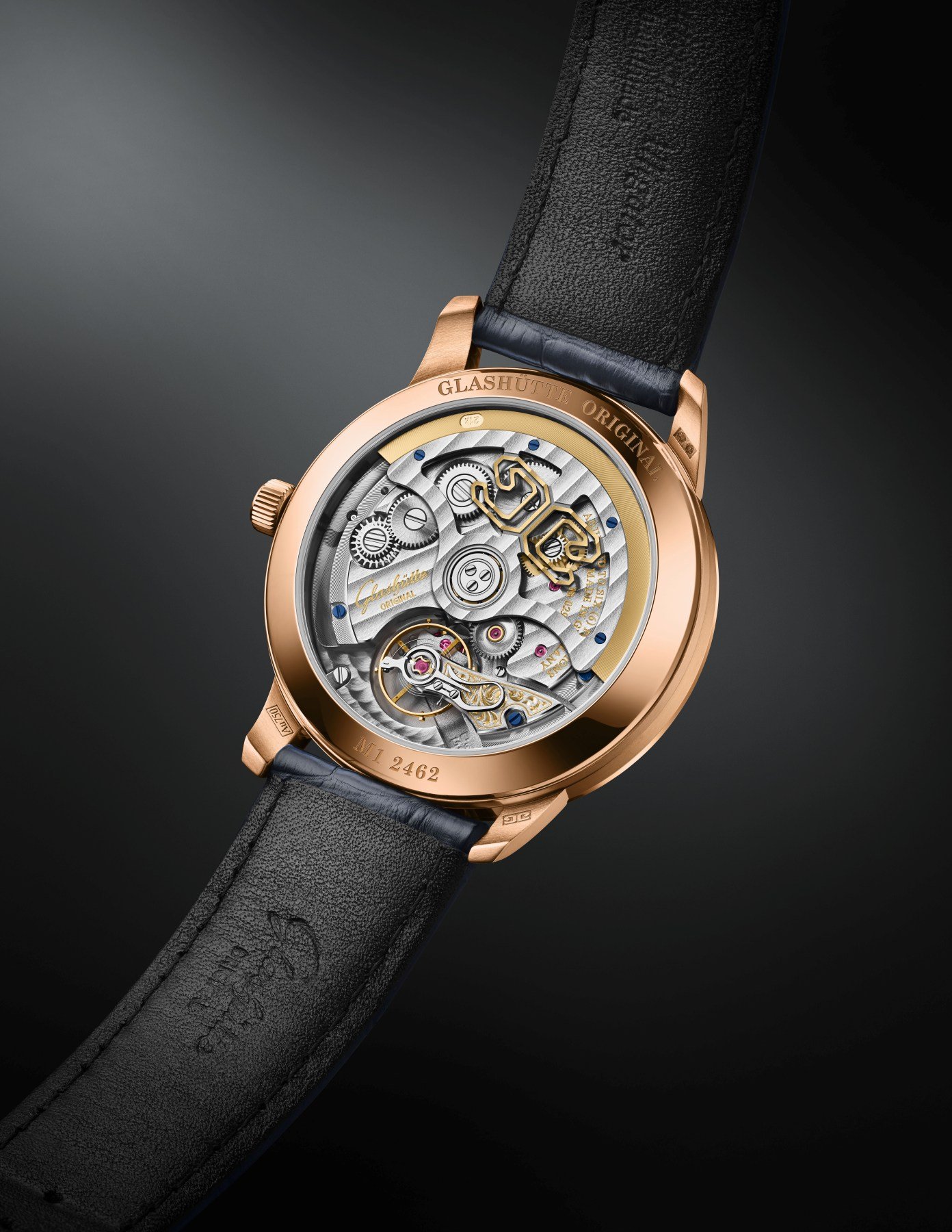 Glashütte Original × Meissen Senator Cherry Blossom case back and movement