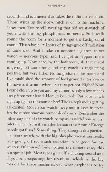 reference to Rolex GMT-Master in Thunderball novel