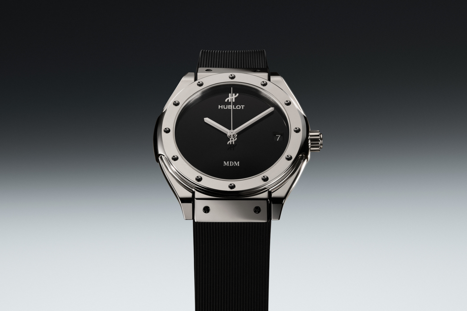 white gold Hublot Classic Fusion Tributo head on