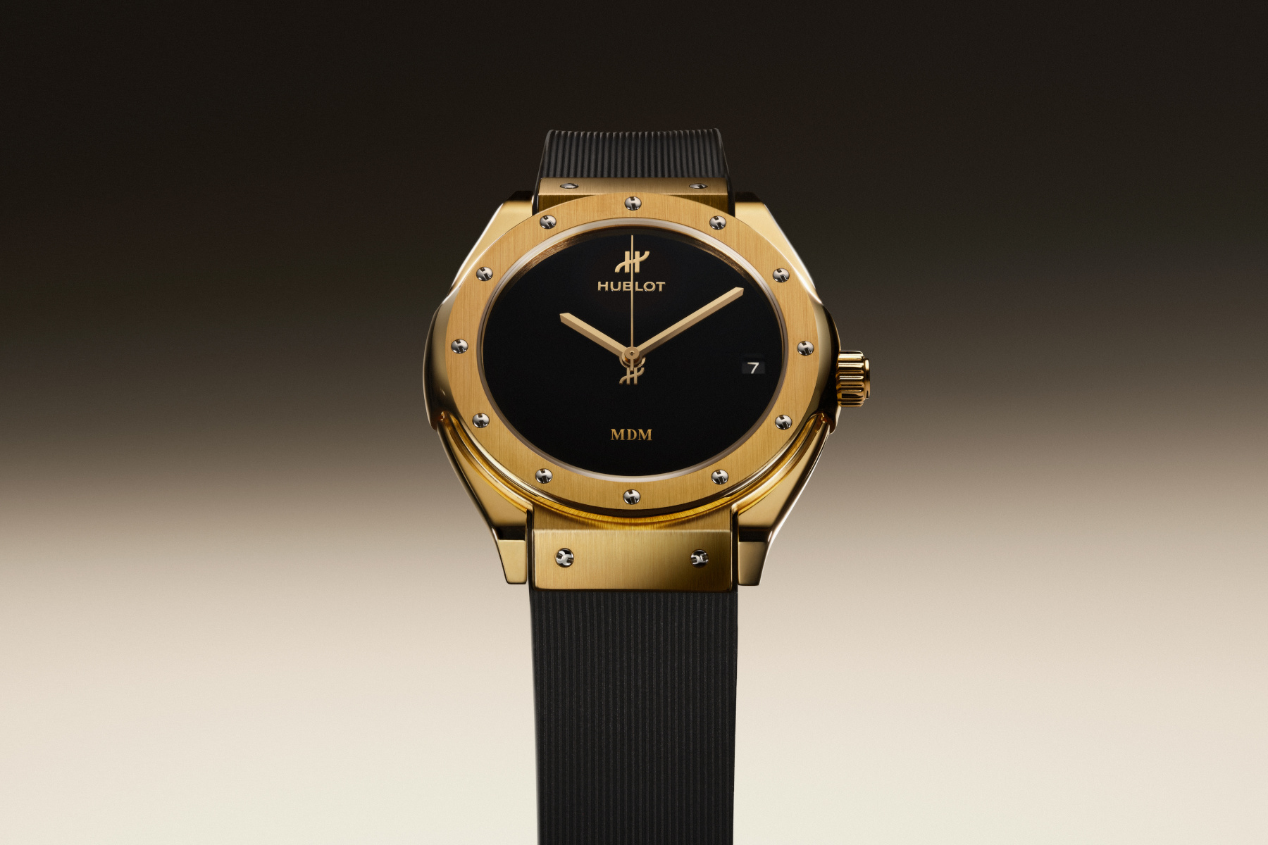 yellow gold Hublot Classic Fusion Tributo head on