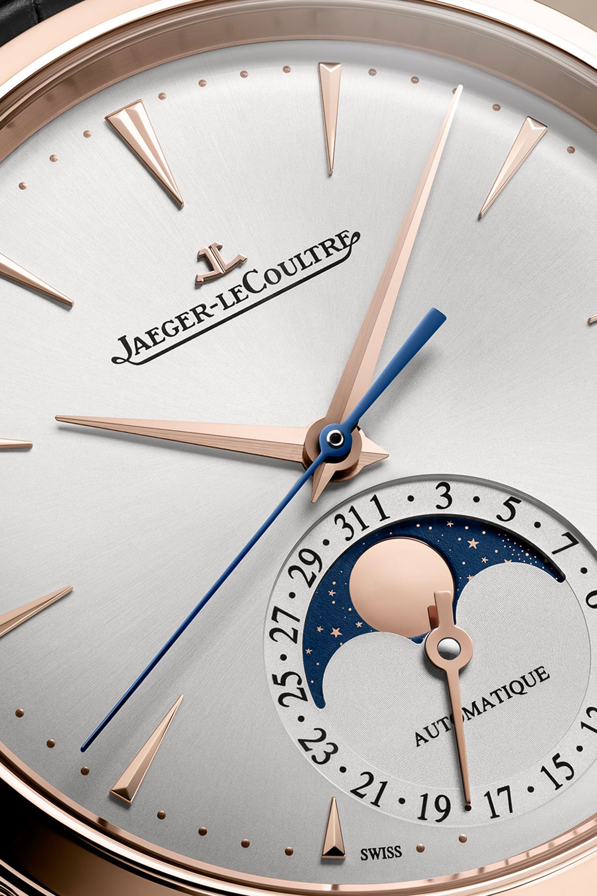 Jaeger-LeCoultre Master Ultra Thin Moon Q1242521 dial up close