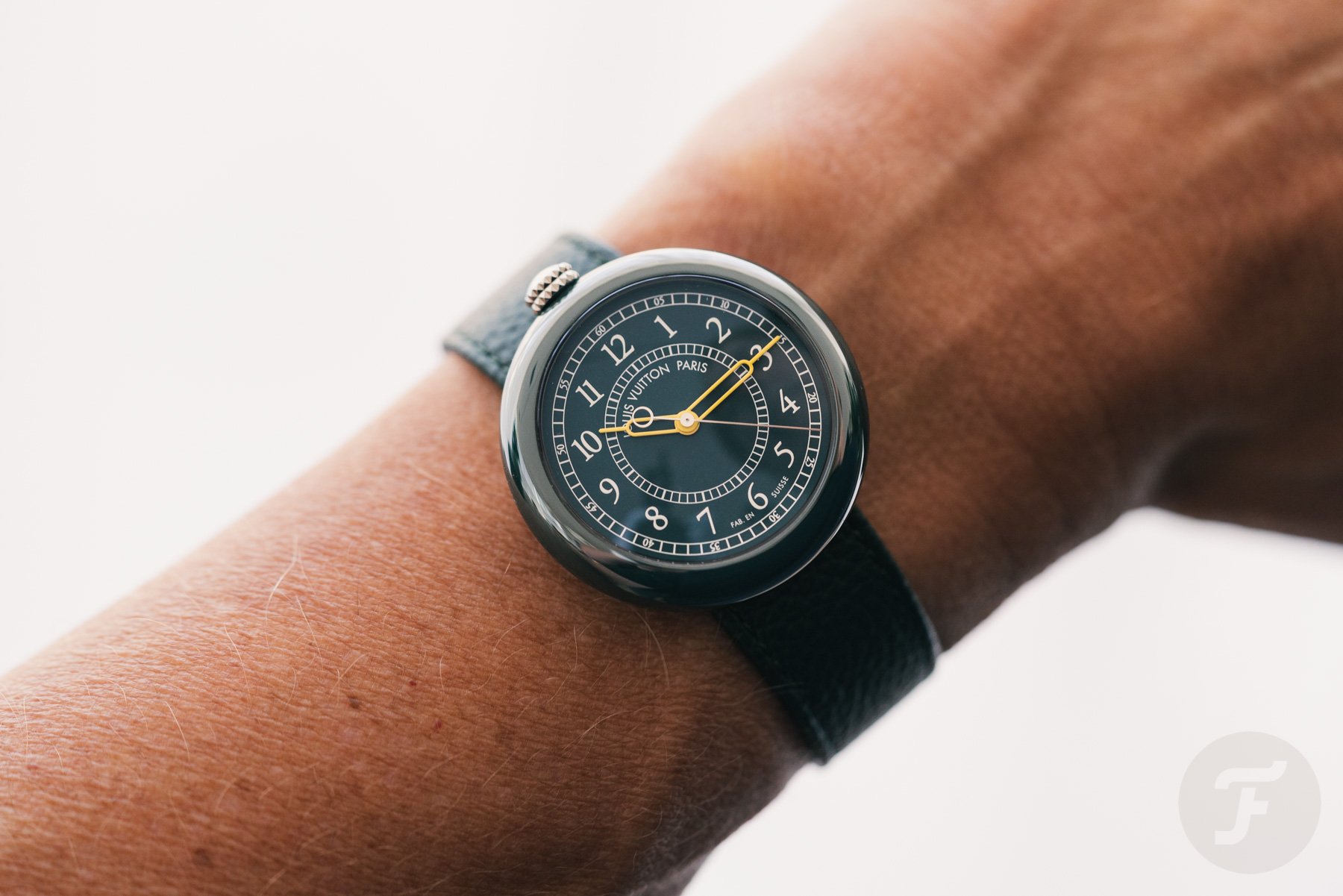 green Louis Vuitton Monterey wrist shot