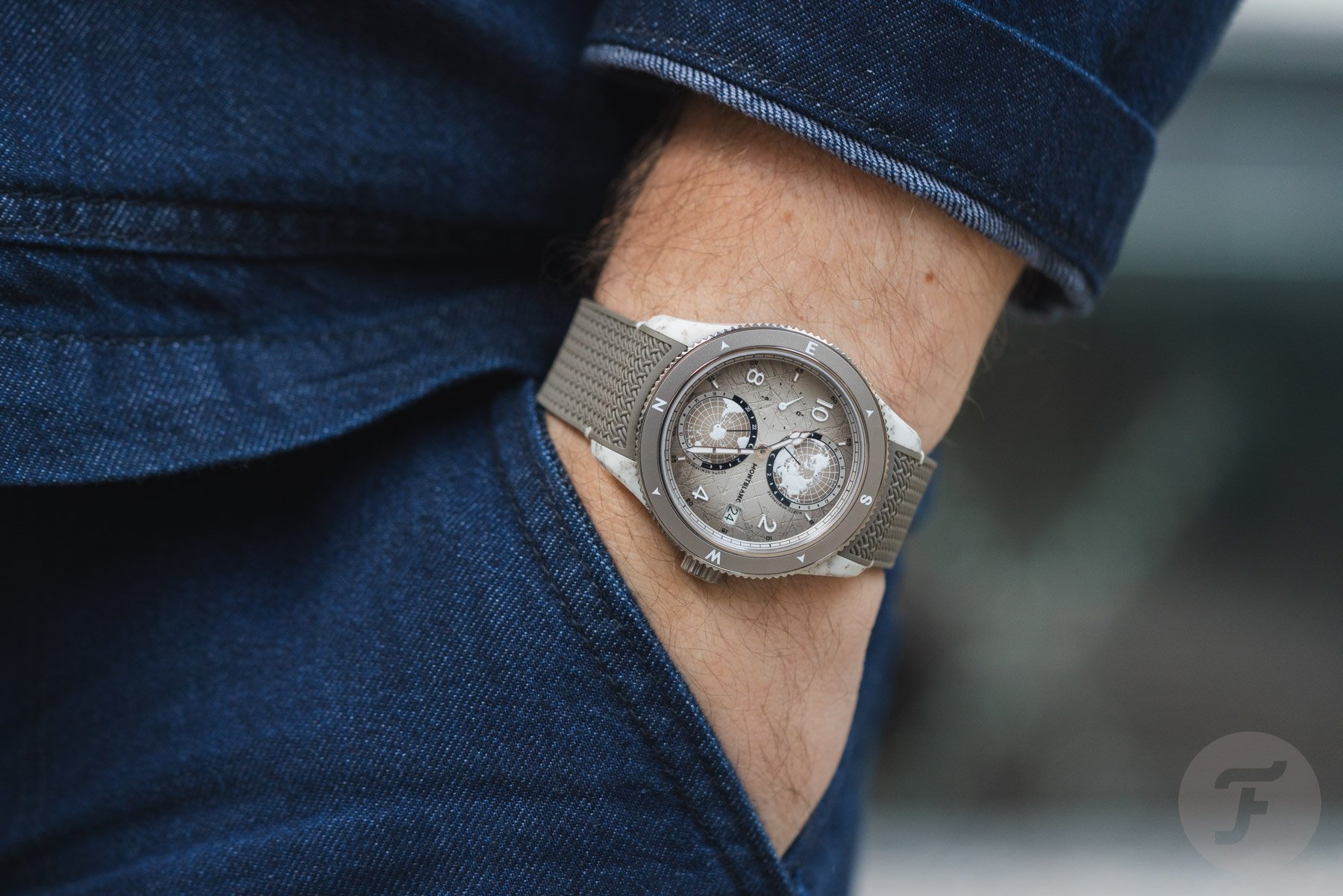 Pocket shot of the Montblanc Geosphere 0 Oxygen Mount Elbrouz LE 829