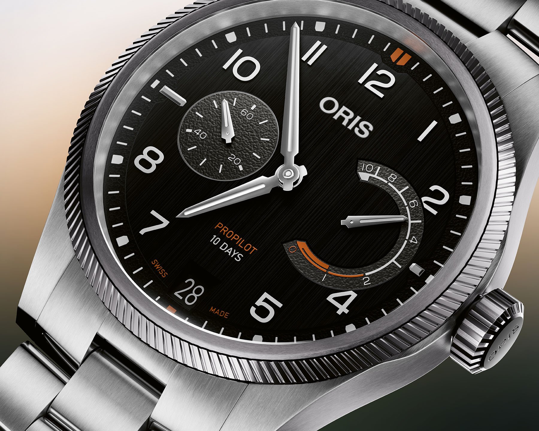 Oris ProPilot Calibre 111 black dial up close