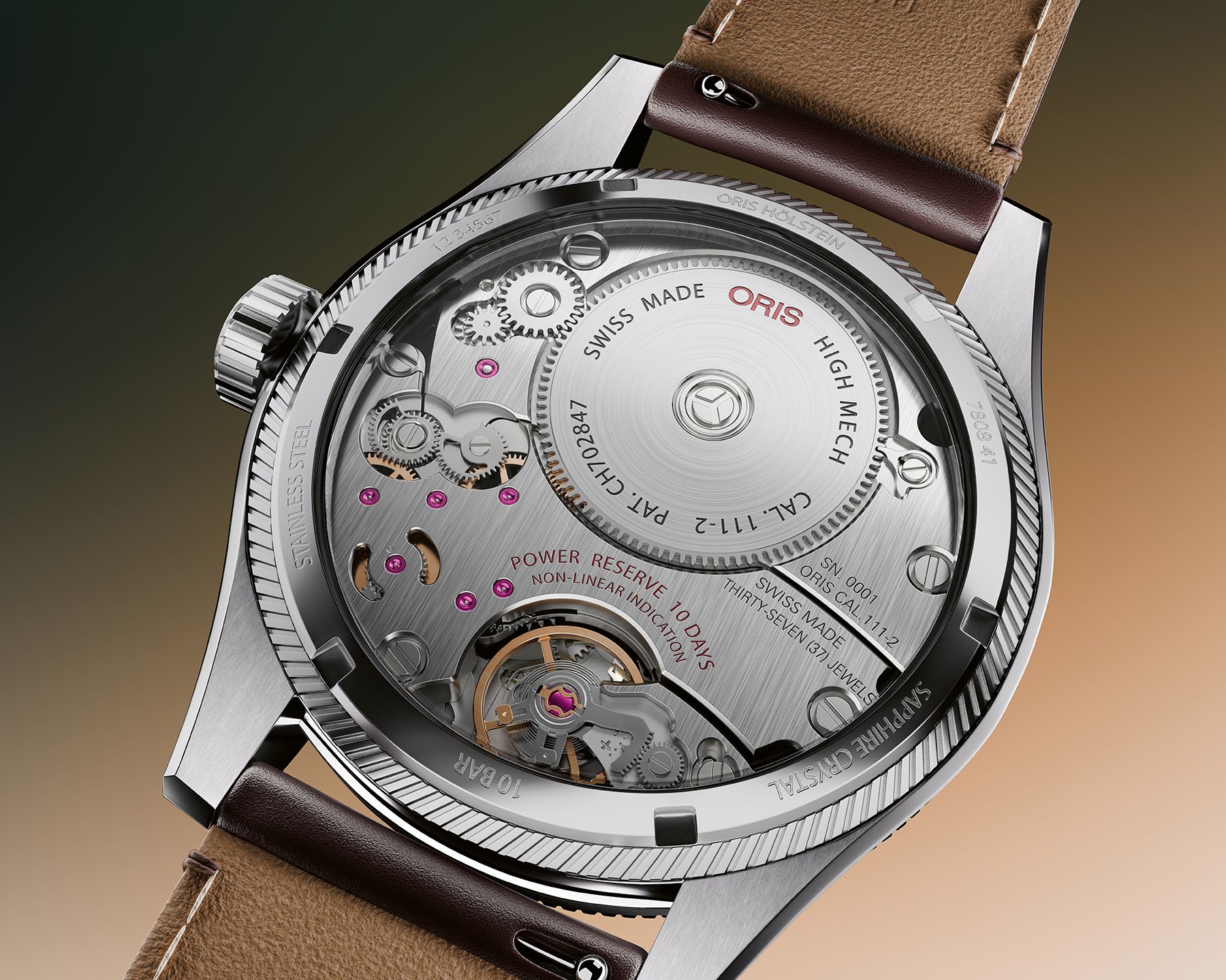 Oris ProPilot Calibre 111 case back and movement
