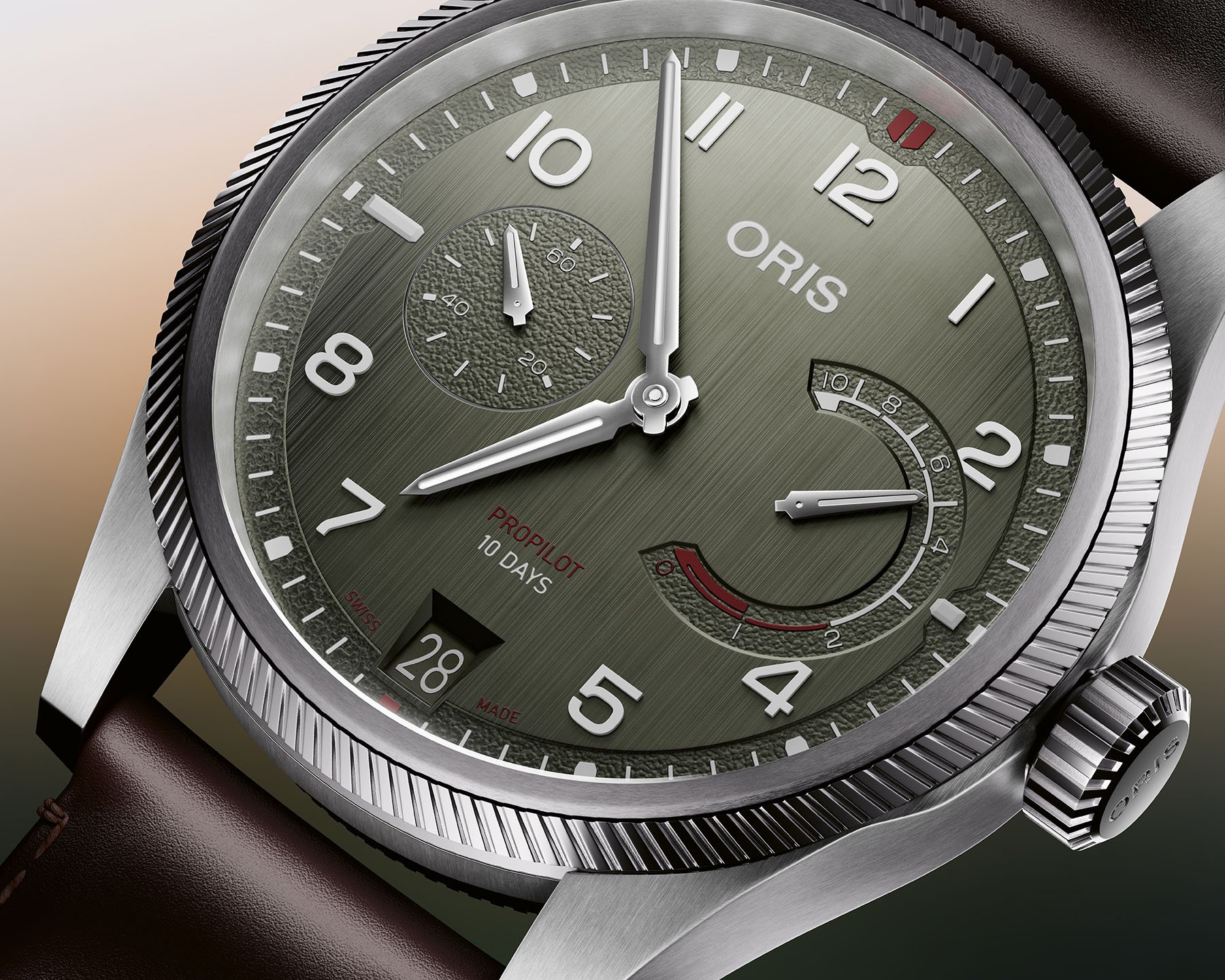 Oris ProPilot Calibre 111 green dial up close