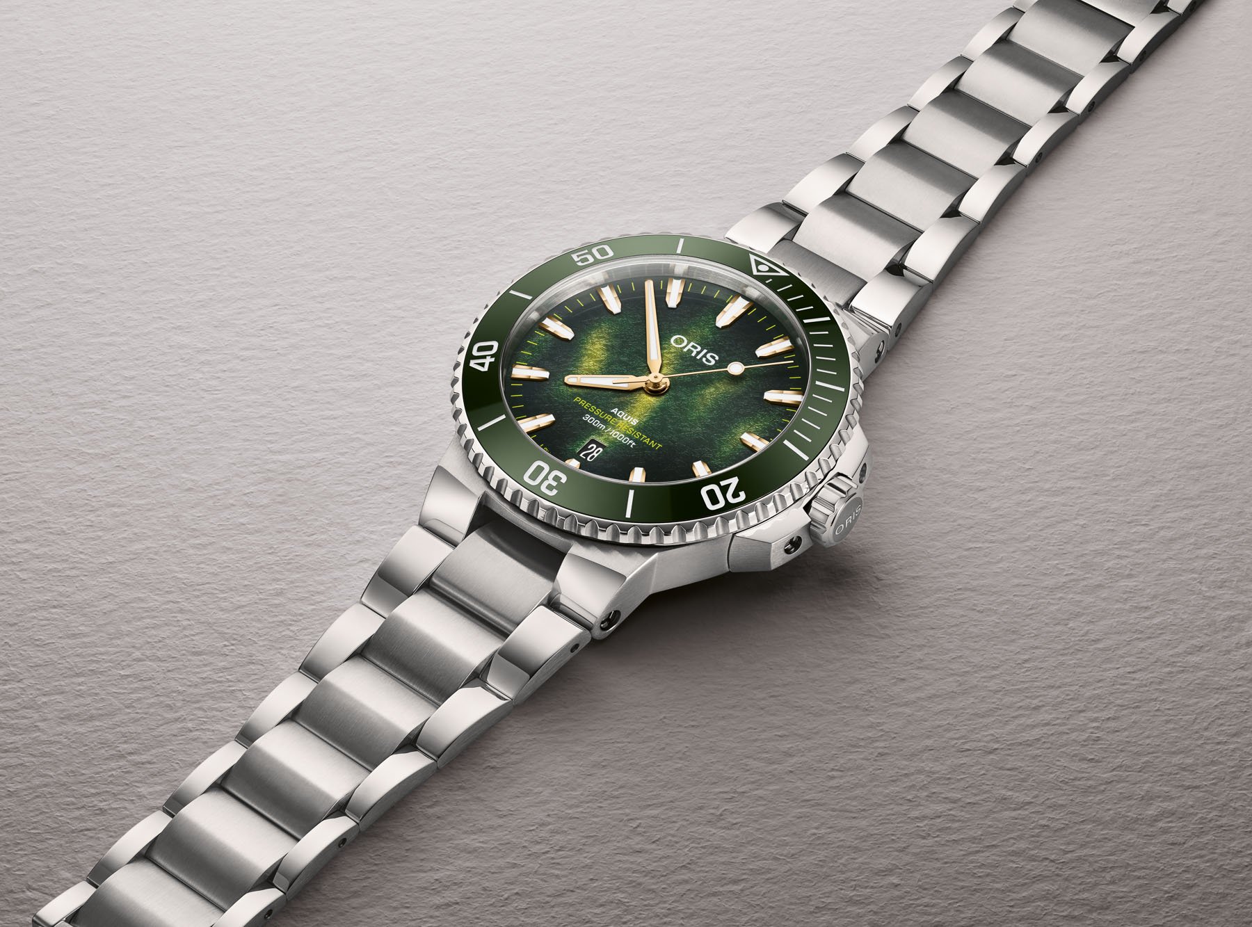 Aquis Date Kelp Forest Limited Edition flat-lay