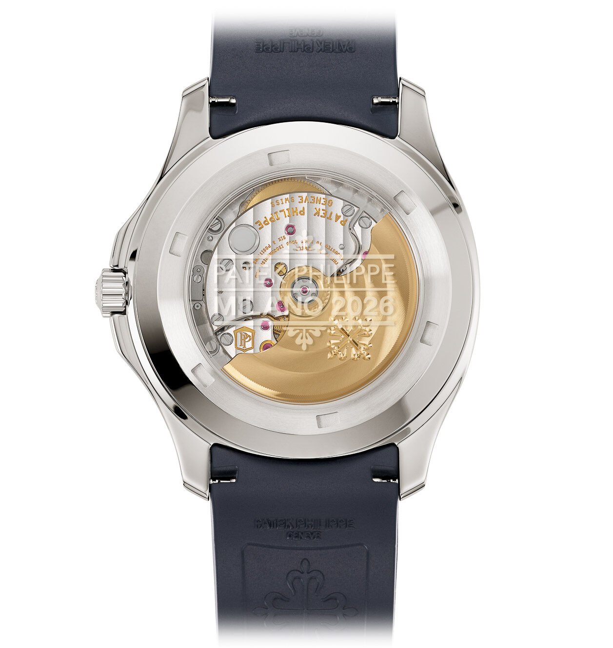 Patek Philippe Aquanaut Date and Center Seconds ref. 5167A-014 Milano 2026 Limited Edition case back and movement