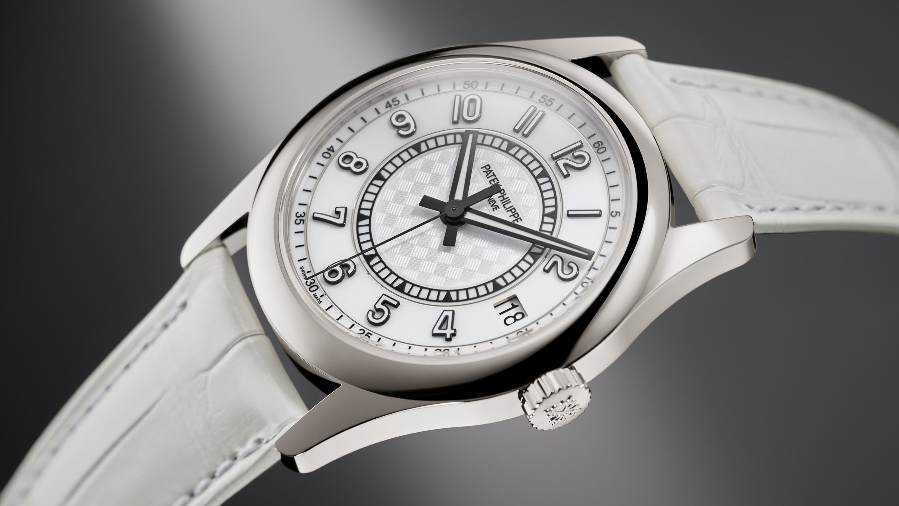 Patek Philippe Calatrava Date and Center Seconds ref. 7007G-010 Milano 2026 Limited Edition angled view