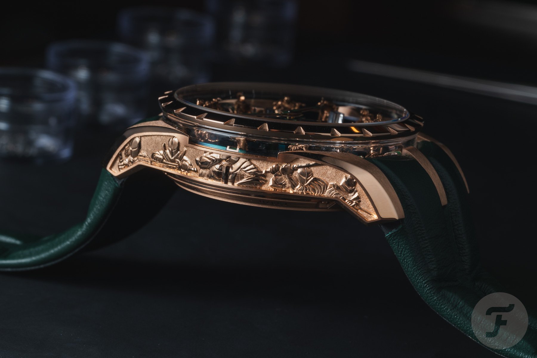 Case side of the Roger Dubuis Excalibur Knights Of The Round Table, The Metamorph Merlin