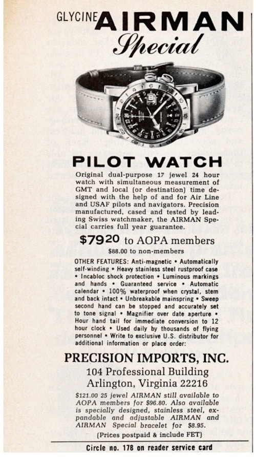 The Glycine Airman Special advertisement (photo credit: forums.watchuseek.com)