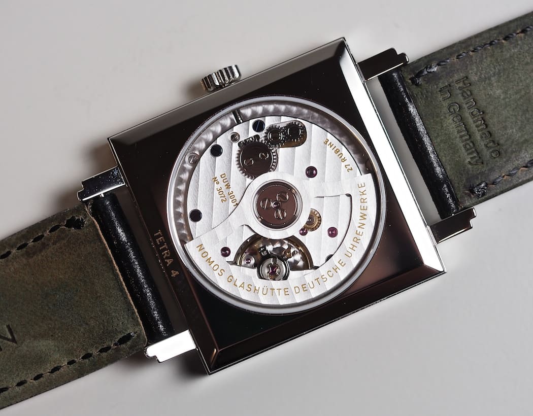 The DUW3001 as viewed through the back of the Nomos Neomatik Tetra